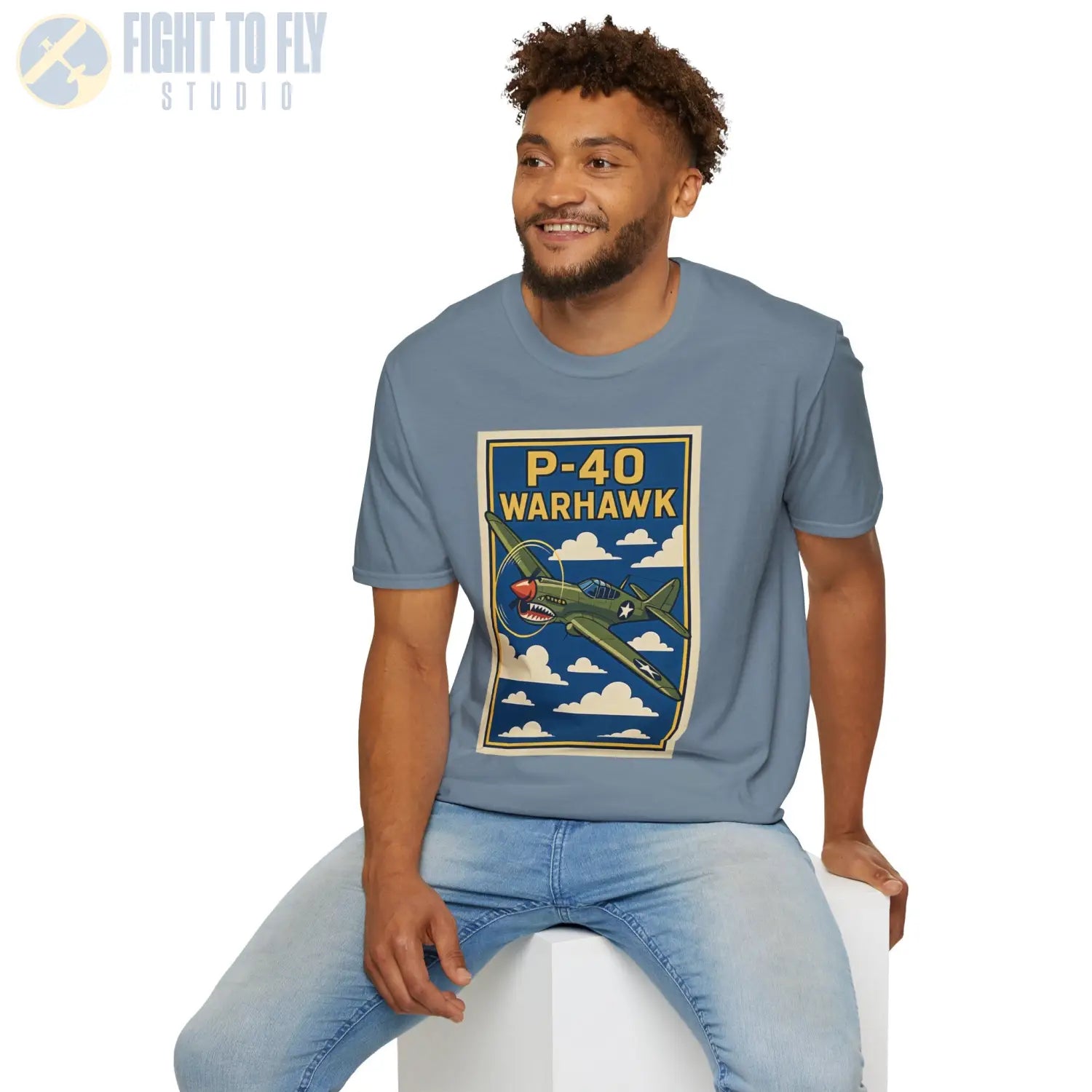 P-40 Premium Full Graphic T-Shirt - Pilot gifts - WWII warbird t-shirt