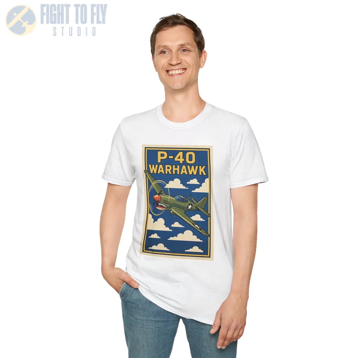 P-40 Premium Full Graphic T-Shirt - Pilot gifts - WWII warbird t-shirt