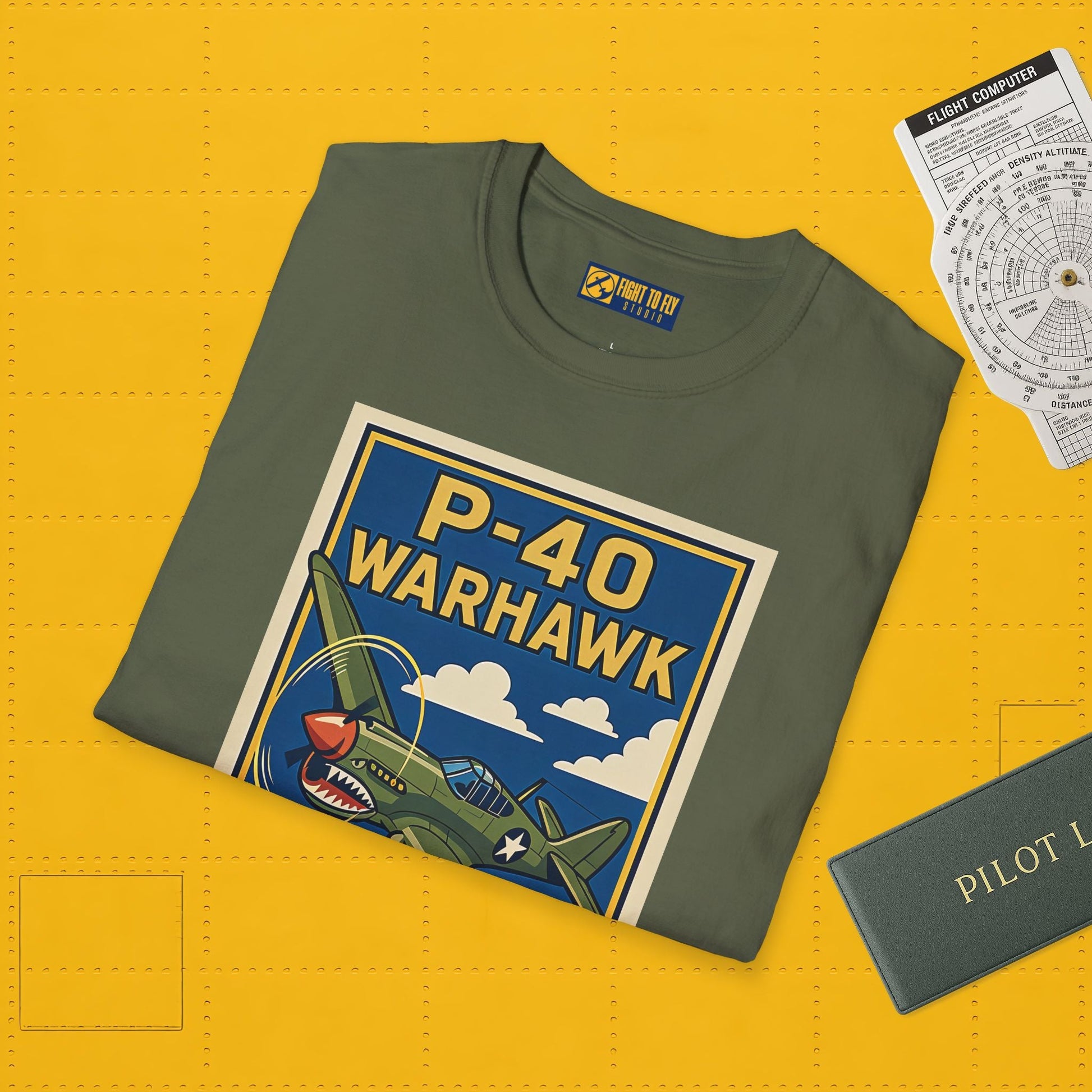 P-40 Premium T-Shirt – Iconic WWII Fighter Full Graphic Aviation Tee - Pilot gifts - warbird t-shirt
