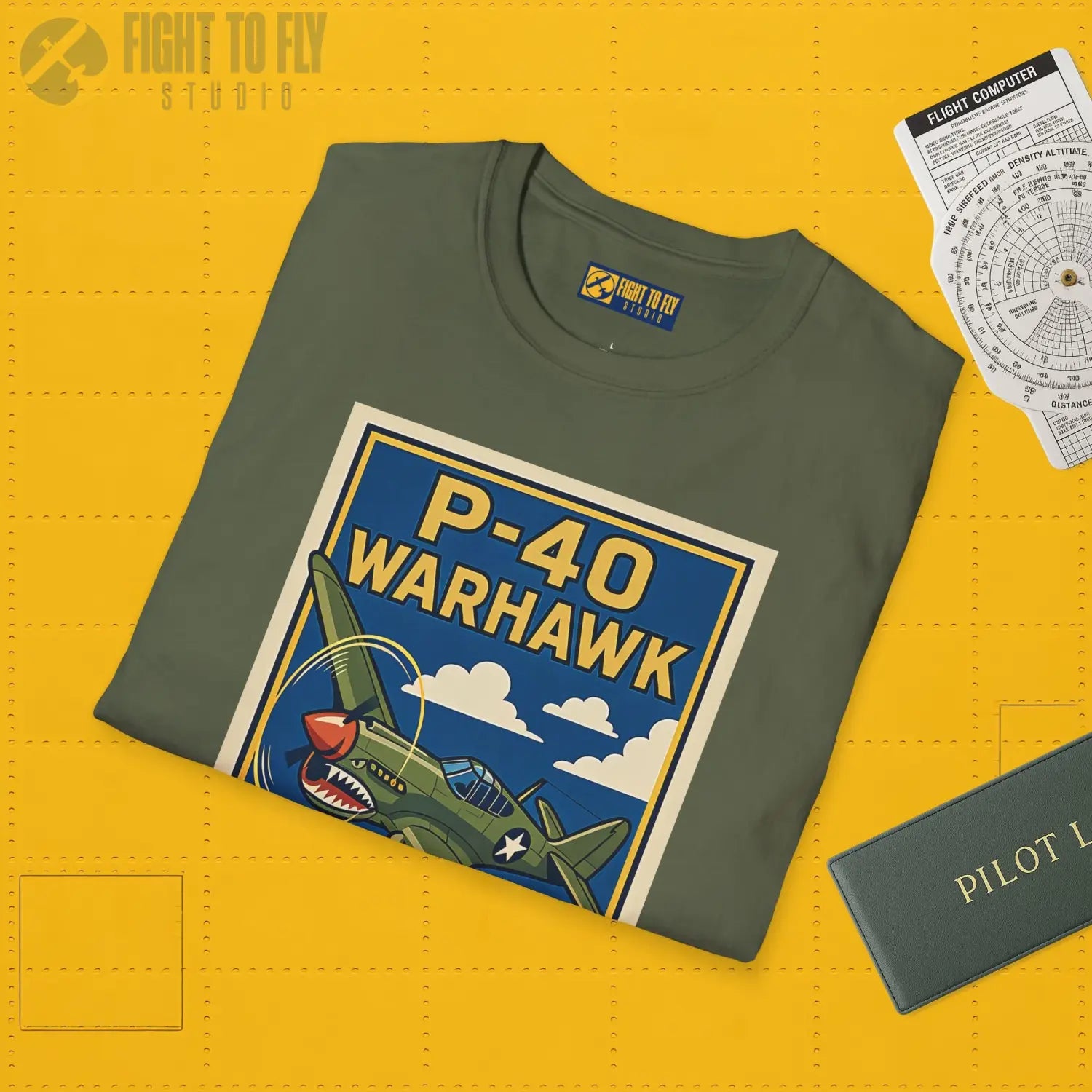 P-40 Premium Full Graphic T-Shirt - Pilot gifts - WWII warbird t-shirt
