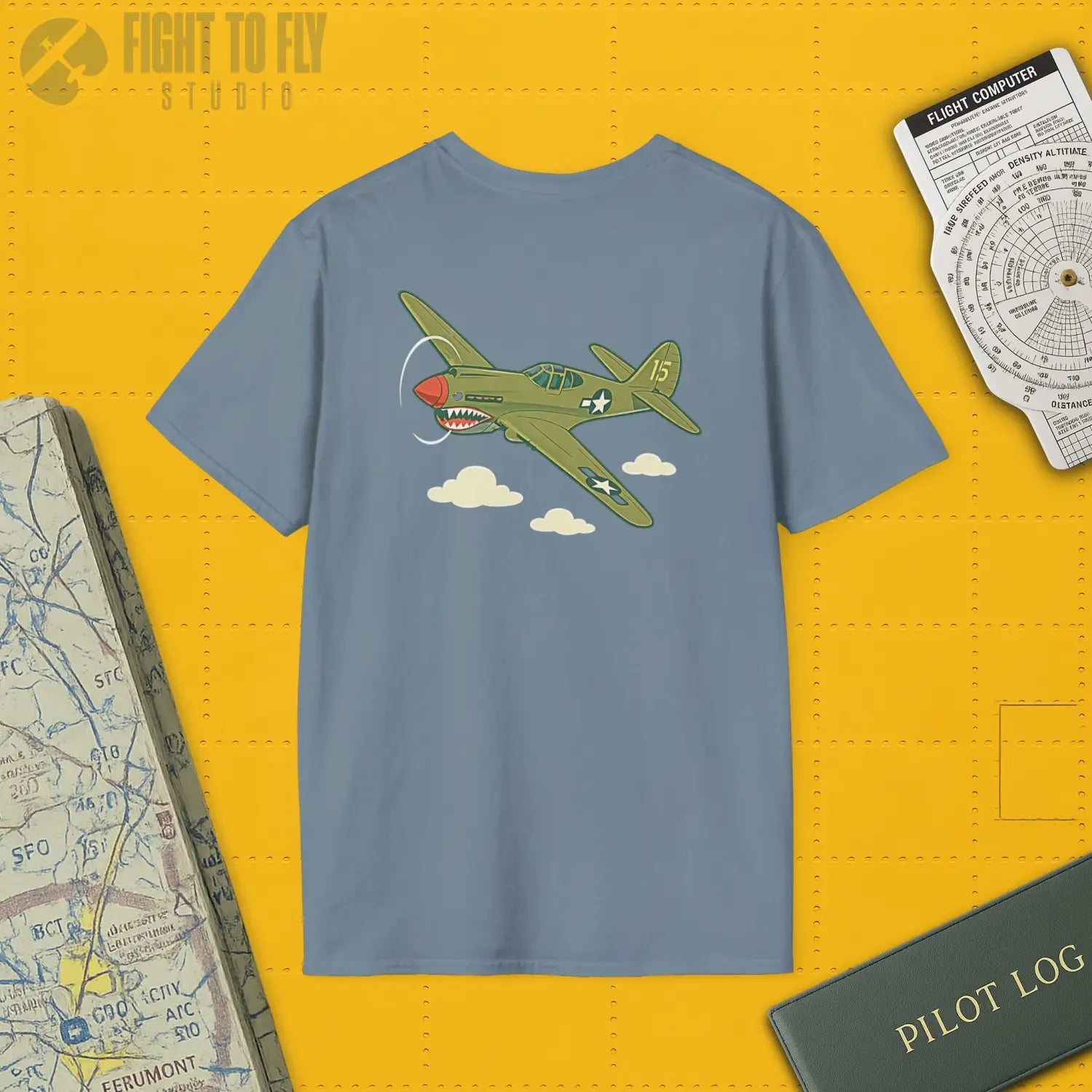 P-40 Premium Full Graphic T-Shirt - Pilot gifts - WWII warbird t-shirt