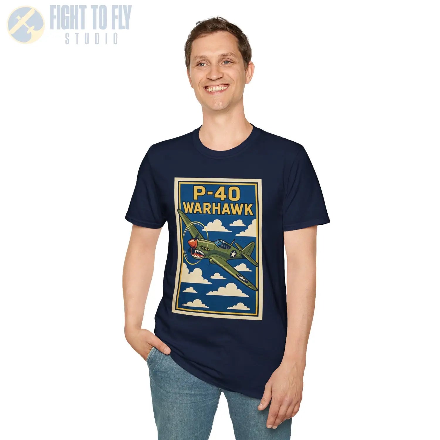P-40 Premium Full Graphic T-Shirt - Pilot gifts - WWII warbird t-shirt