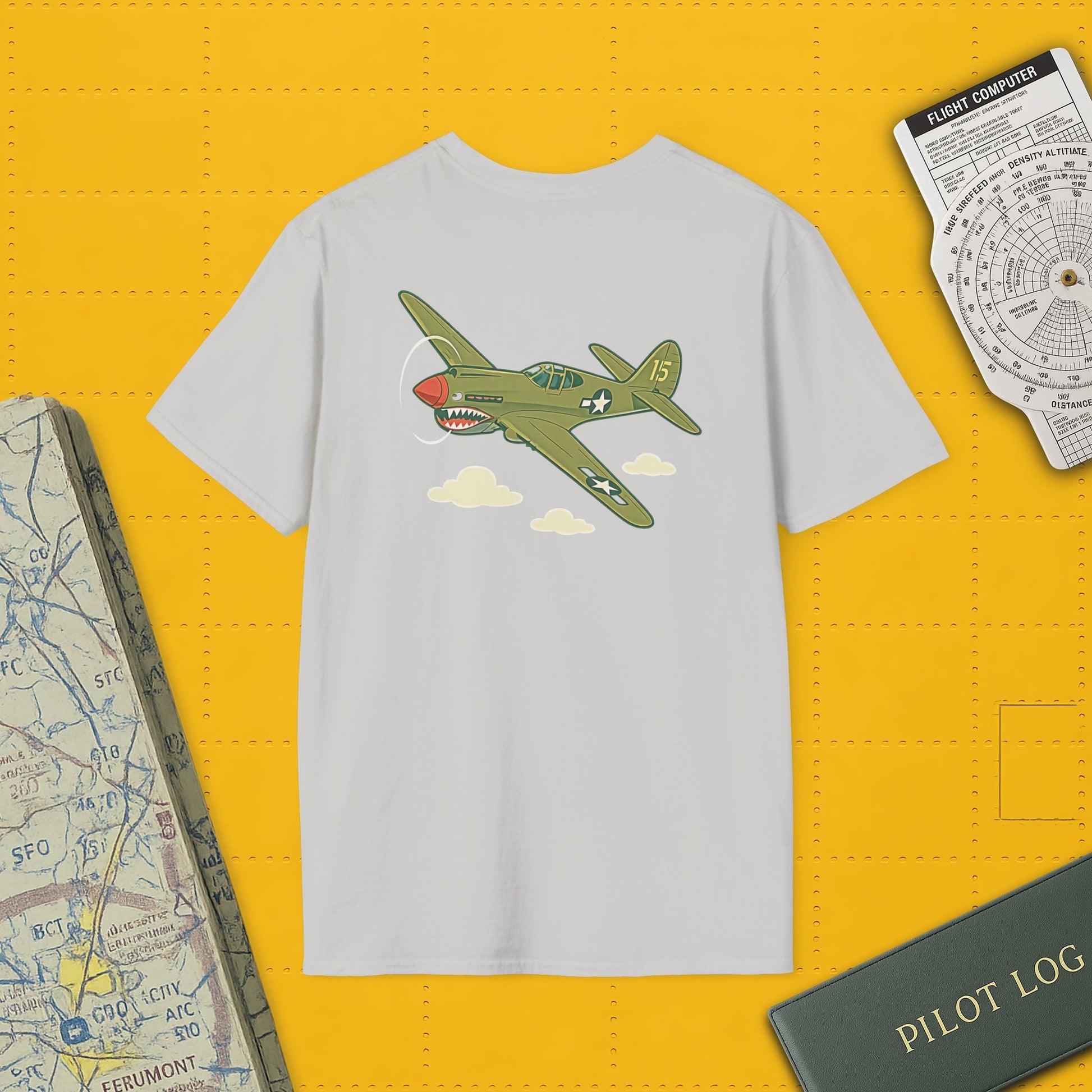 P-40 Premium T-Shirt – Iconic WWII Fighter Full Graphic Aviation Tee - Pilot gifts - warbird t-shirt