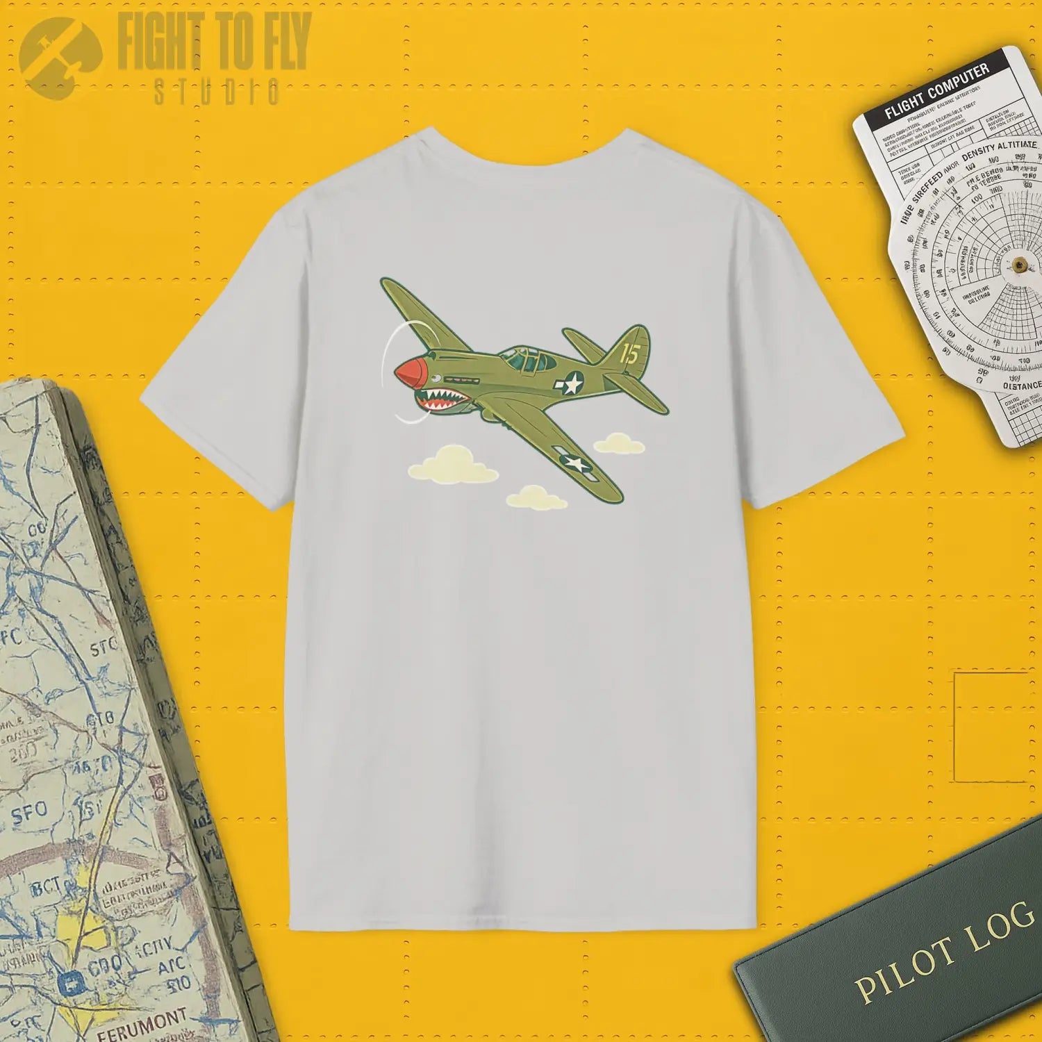 P-40 Premium Full Graphic T-Shirt - Pilot gifts - WWII warbird t-shirt