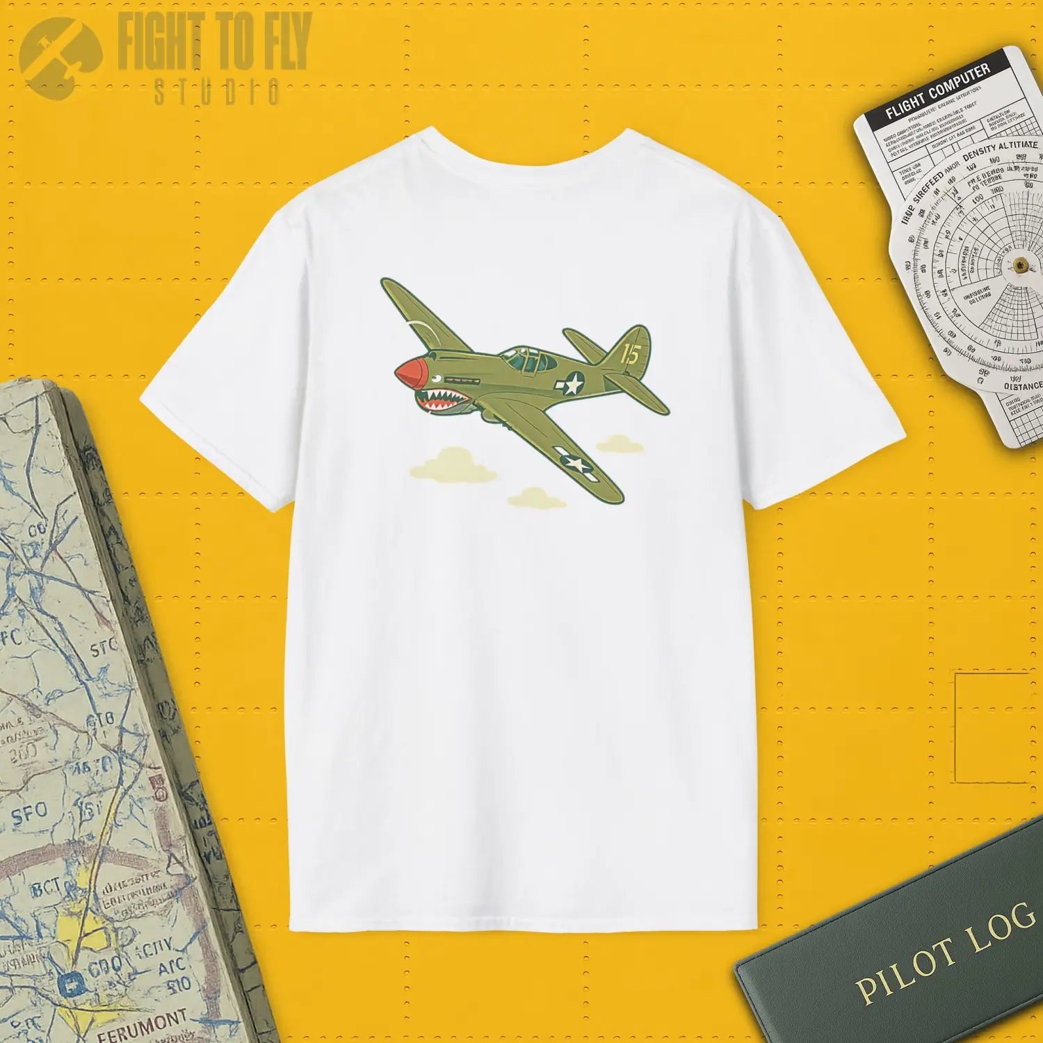 P-40 Premium Full Graphic T-Shirt - Pilot gifts - WWII warbird t-shirt