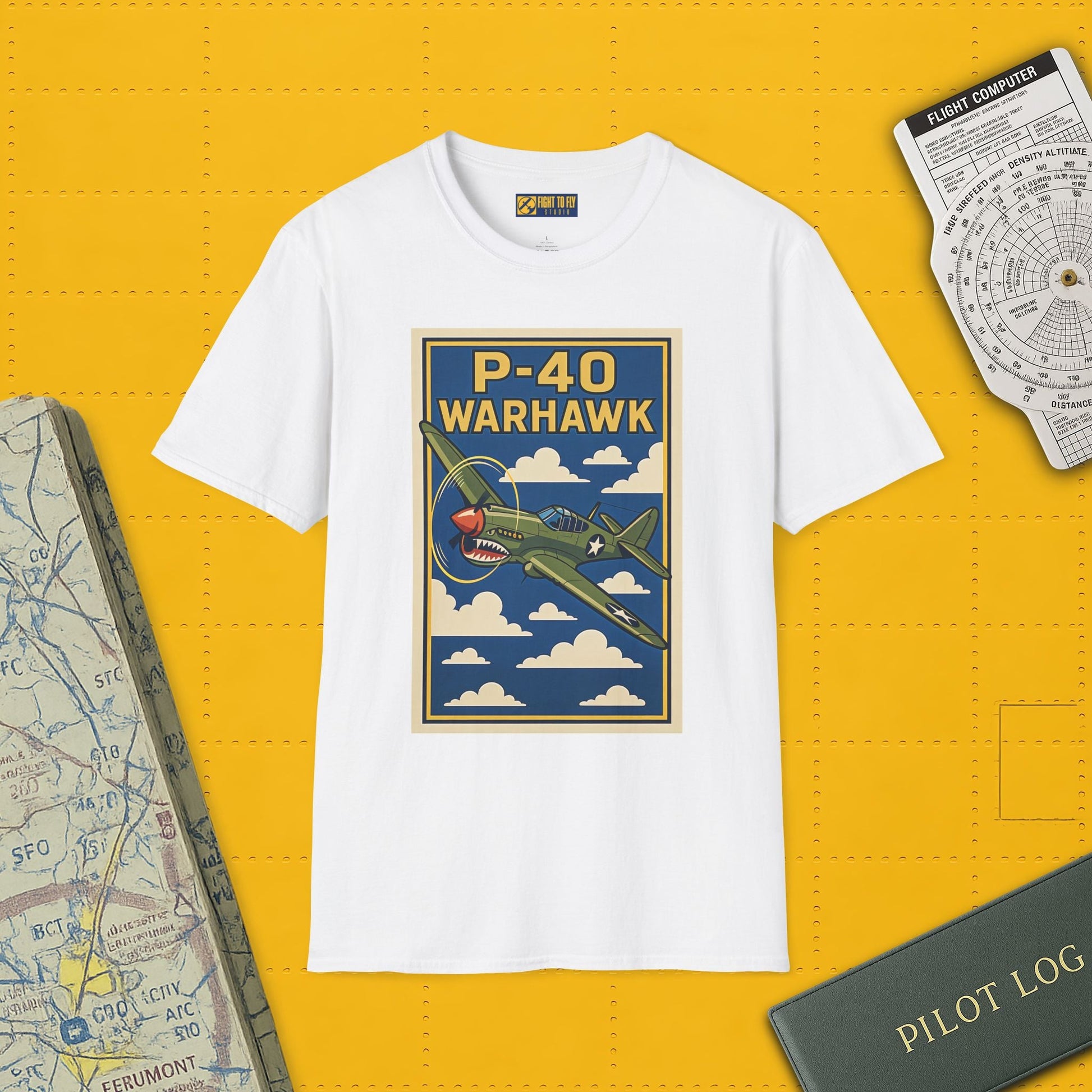 P-40 Premium T-Shirt – Iconic WWII Fighter Full Graphic Aviation Tee - Pilot gifts - warbird t-shirt