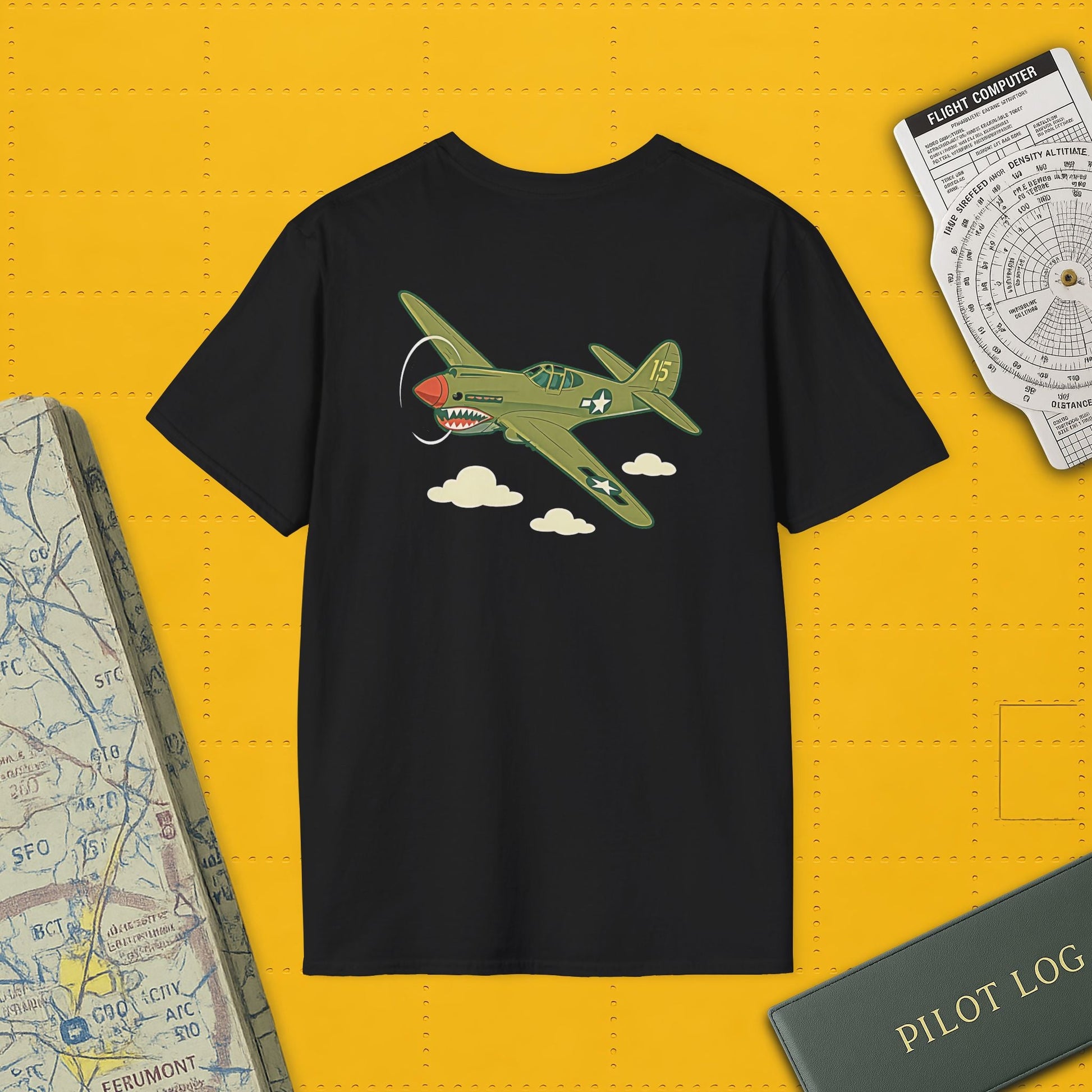 P-40 Premium T-Shirt – Iconic WWII Fighter Full Graphic Aviation Tee - Pilot gifts - warbird t-shirt