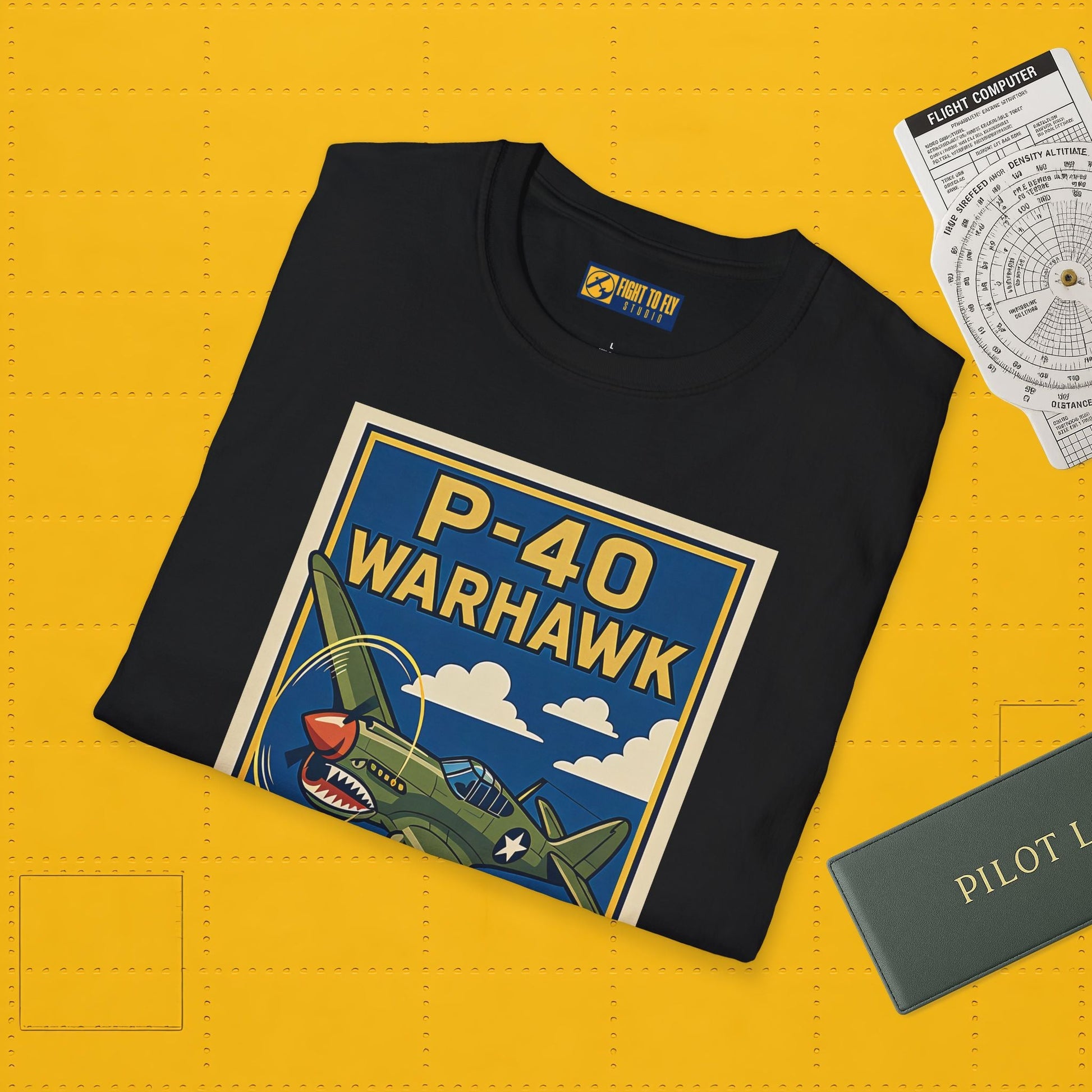 P-40 Premium T-Shirt – Iconic WWII Fighter Full Graphic Aviation Tee - Pilot gifts - warbird t-shirt