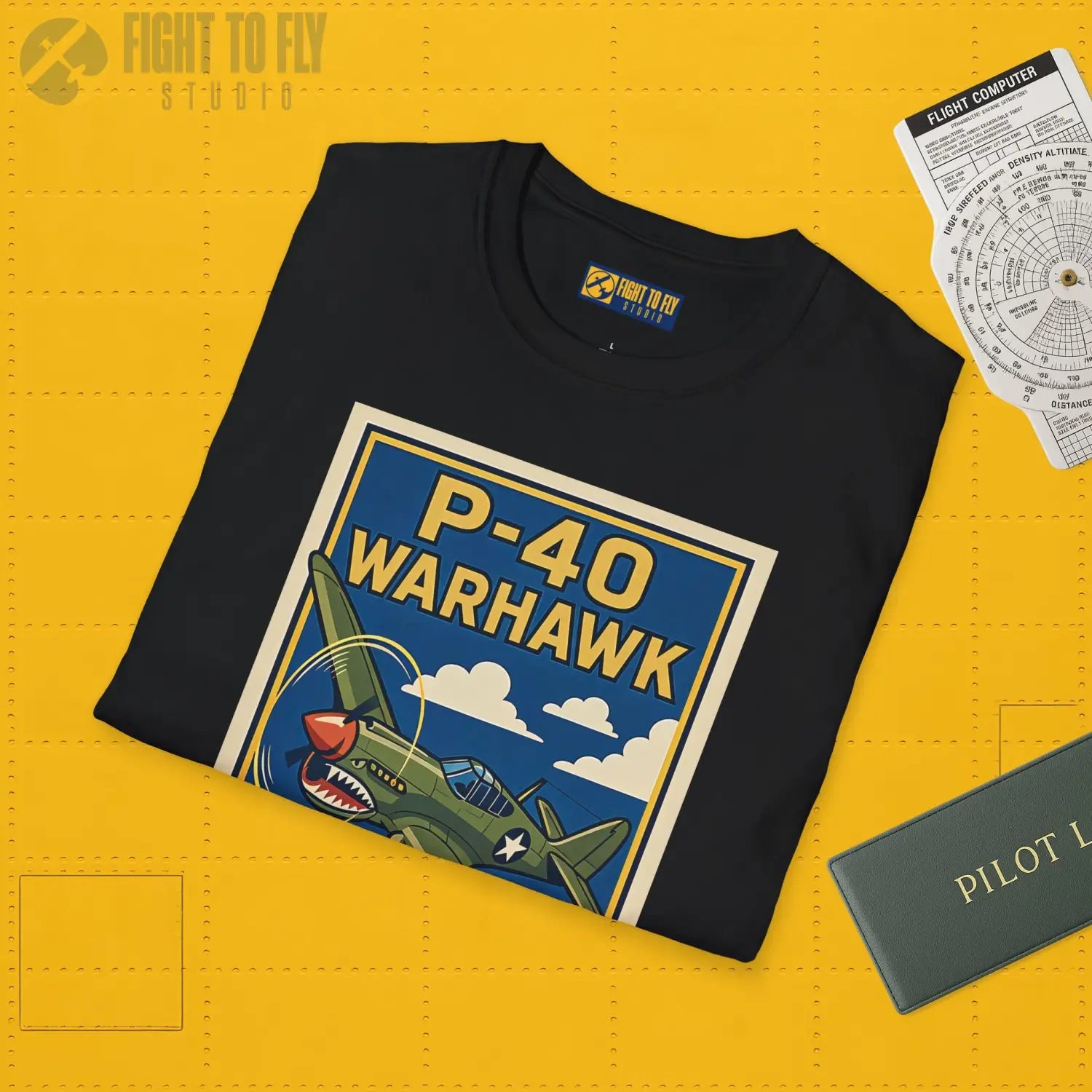 P-40 Premium Full Graphic T-Shirt - Pilot gifts - WWII warbird t-shirt