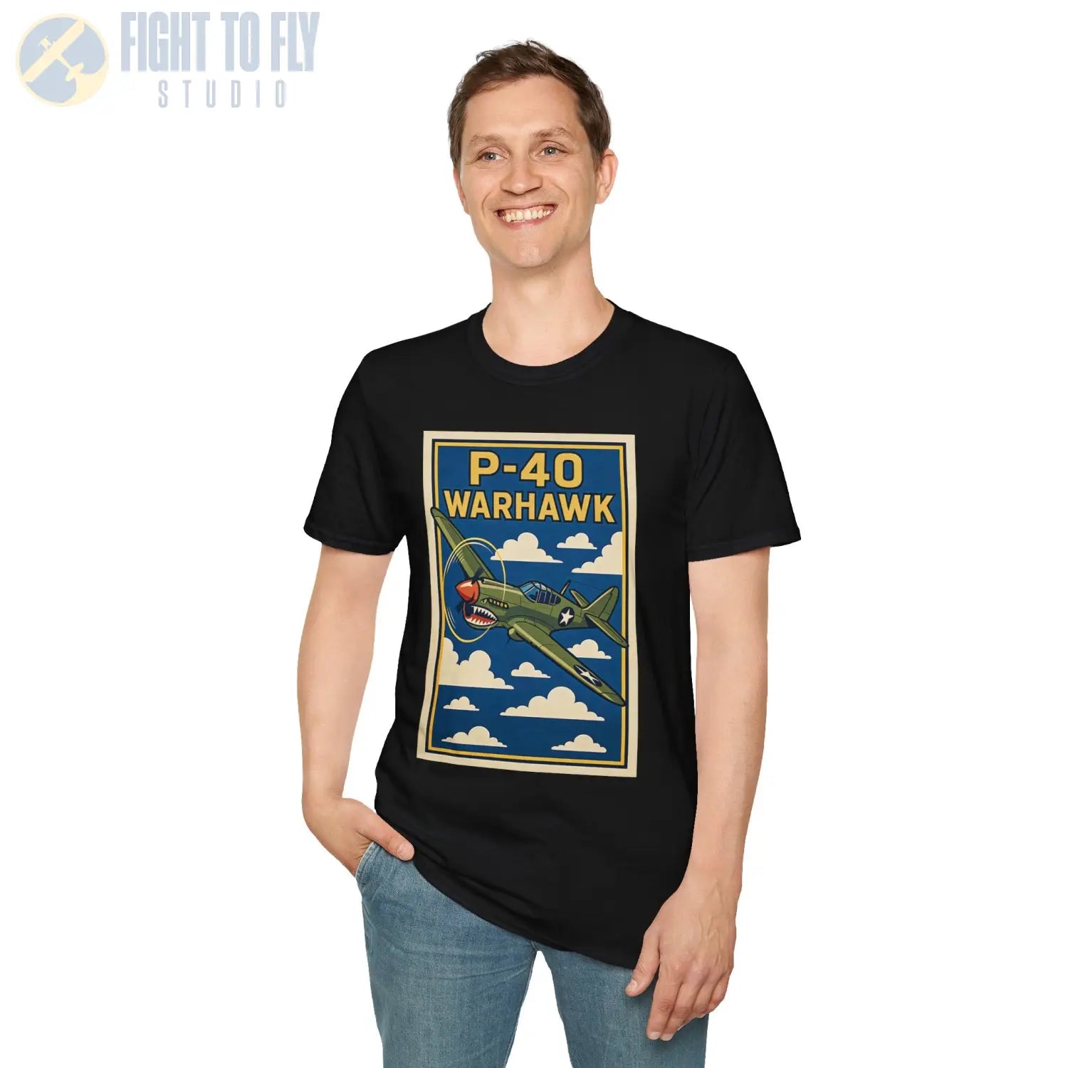 P-40 Premium Full Graphic T-Shirt - Pilot gifts - WWII warbird t-shirt