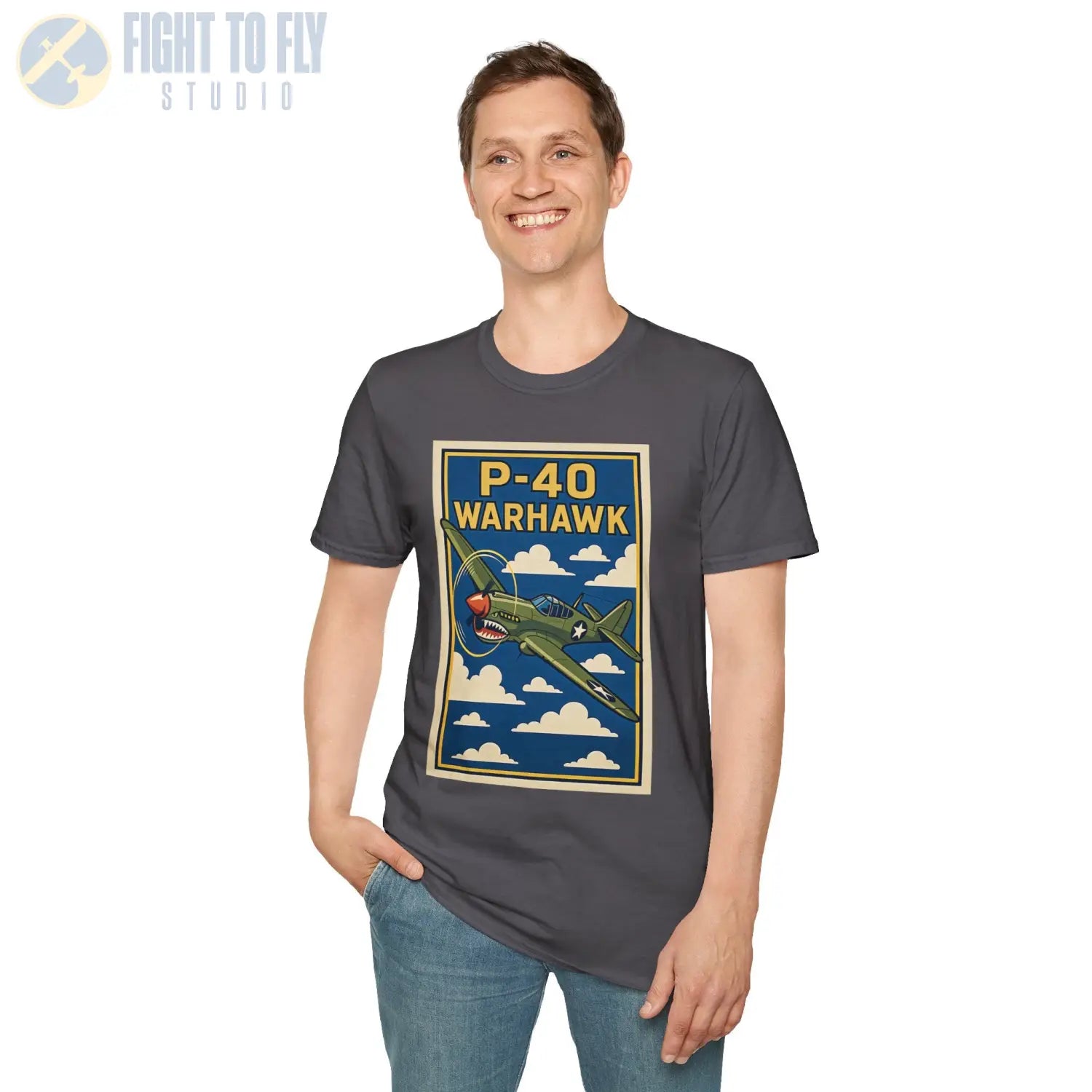 P-40 Premium Full Graphic T-Shirt - Pilot gifts - WWII warbird t-shirt