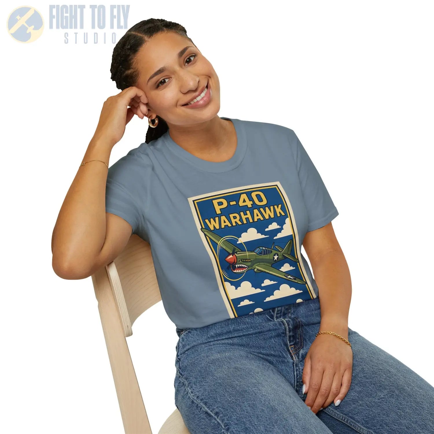 P-40 Premium Full Graphic T-Shirt - Pilot gifts - WWII warbird t-shirt