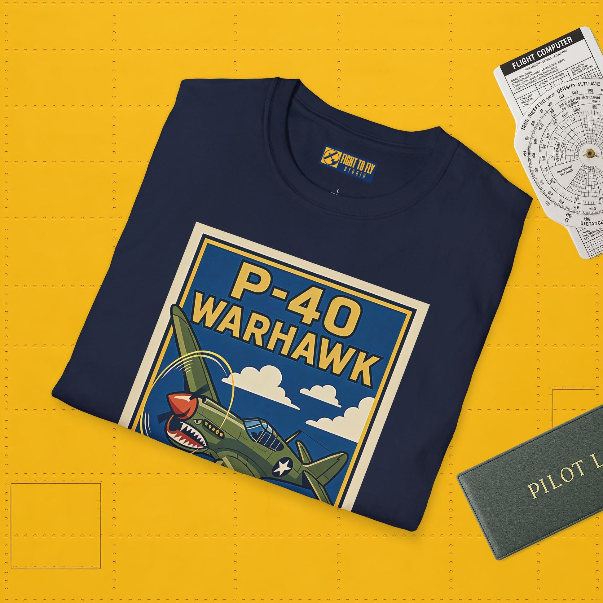 P-40 Premium T-Shirt – Iconic WWII Fighter Full Graphic Aviation Tee - Pilot gifts - warbird t-shirt