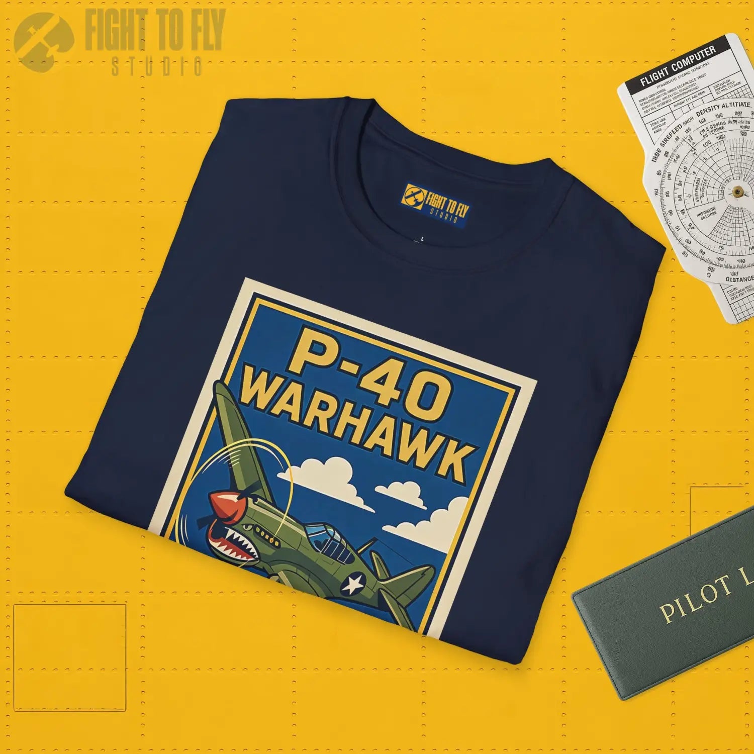 P-40 Premium Full Graphic T-Shirt - Pilot gifts - WWII warbird t-shirt