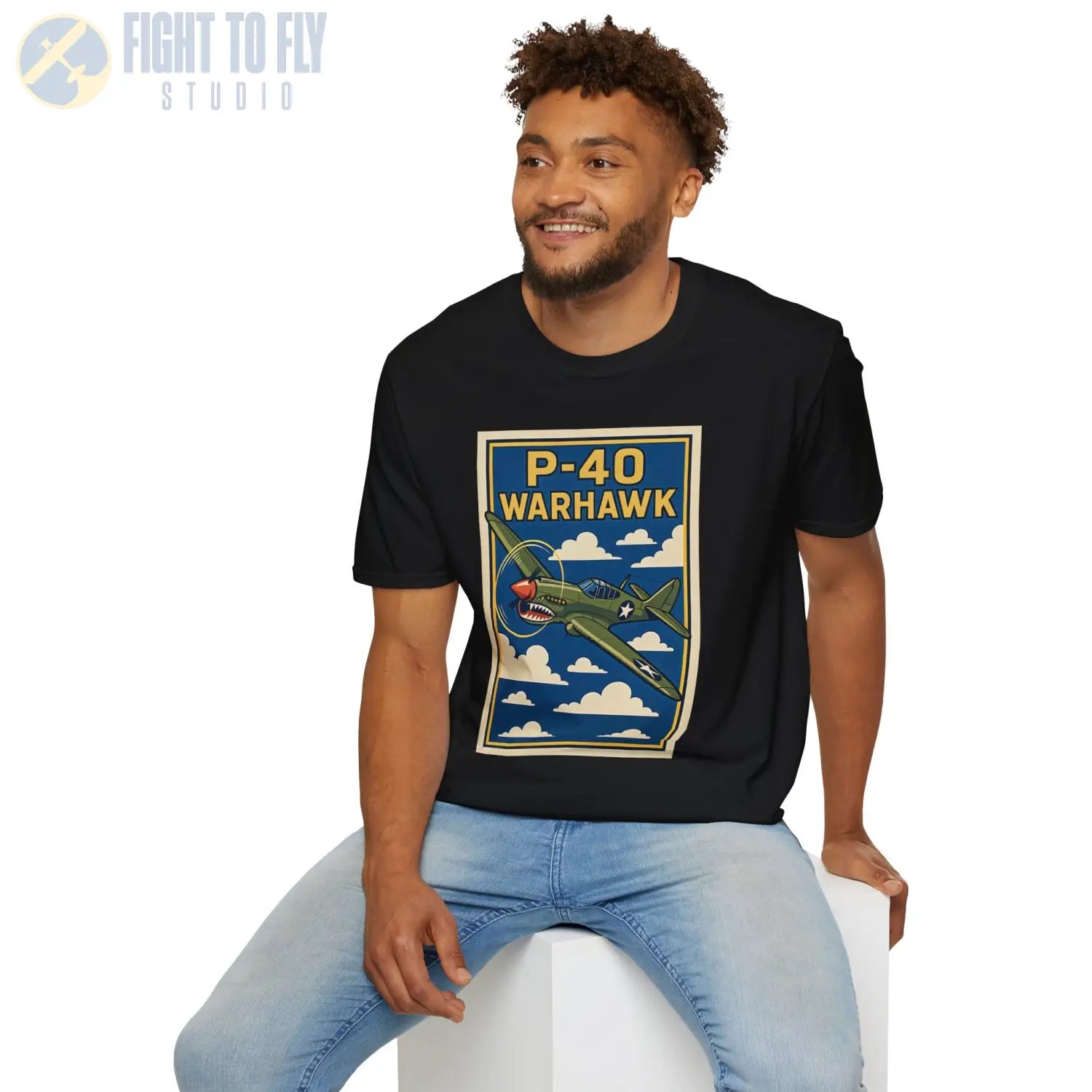 P-40 Premium Full Graphic T-Shirt - Pilot gifts - WWII warbird t-shirt