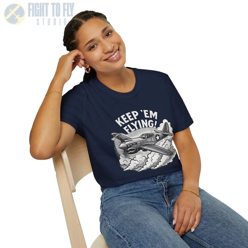 P-40 “Keep ’Em Flying!” - T-Shirt - Pilot gifts - WWII warbird t-shirt
