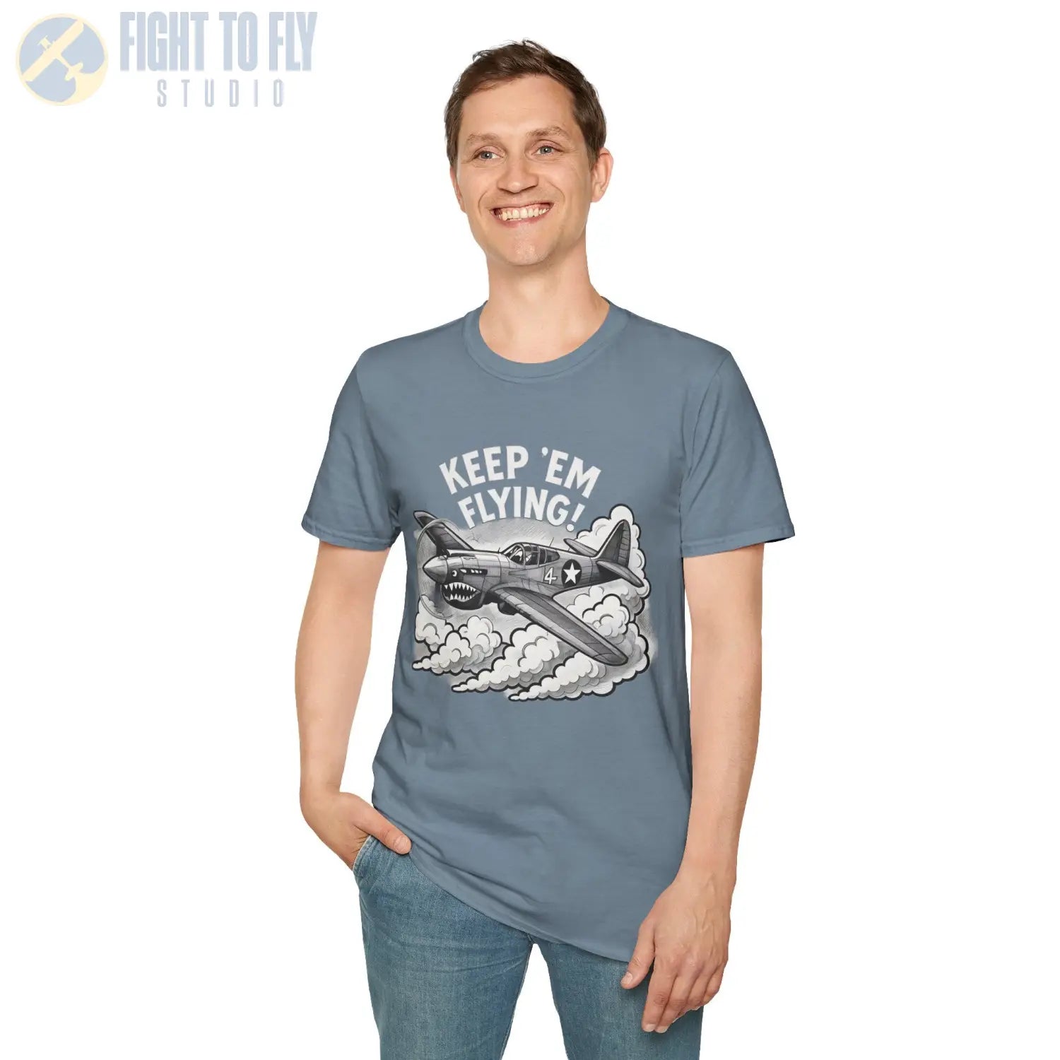 P-40 “Keep ’Em Flying!” - T-Shirt - Pilot gifts - WWII warbird t-shirt