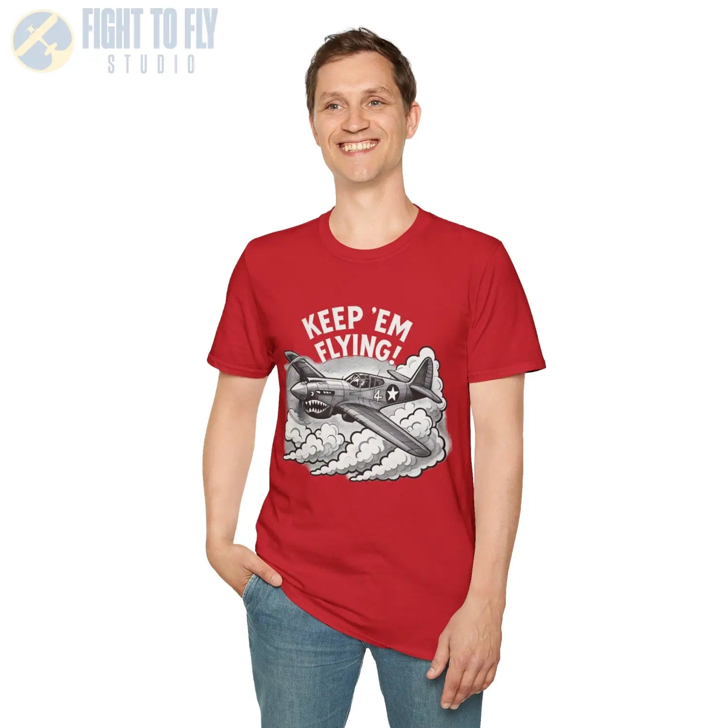 P-40 “Keep ’Em Flying!” - T-Shirt - Pilot gifts - WWII warbird t-shirt