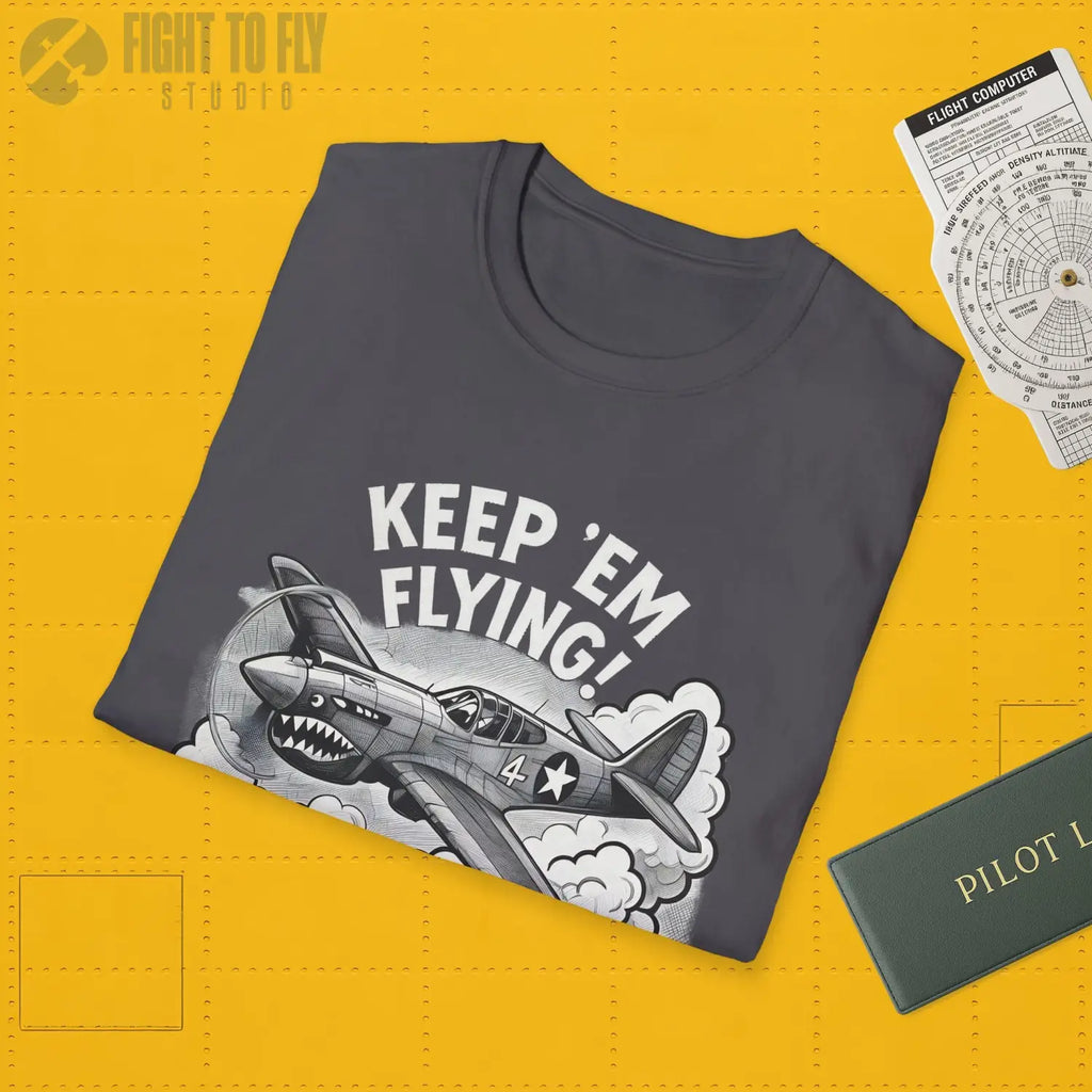 P-40 “Keep ’Em Flying!” - T-Shirt - Pilot gifts - WWII warbird t-shirt