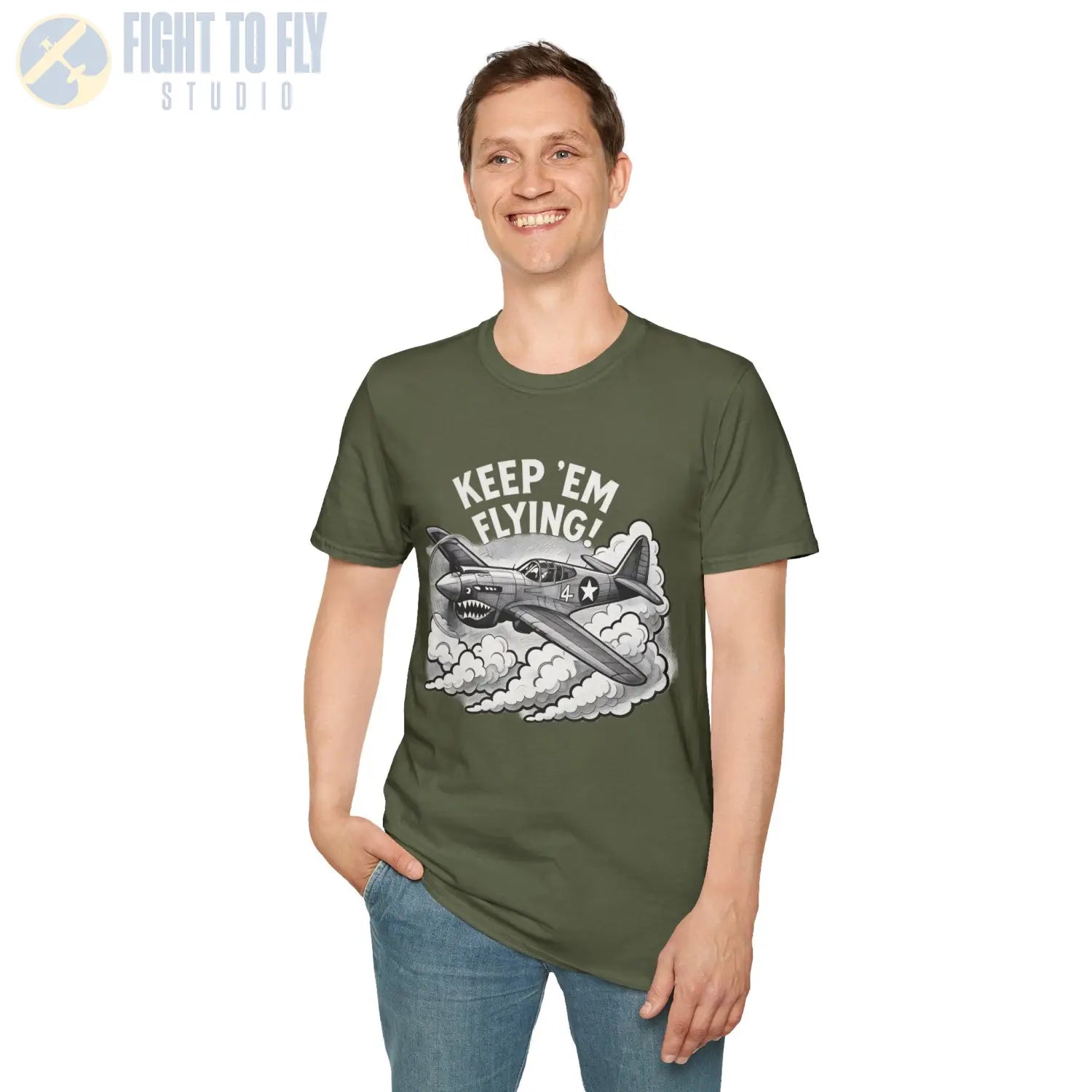 P-40 “Keep ’Em Flying!” - T-Shirt - Pilot gifts - WWII warbird t-shirt
