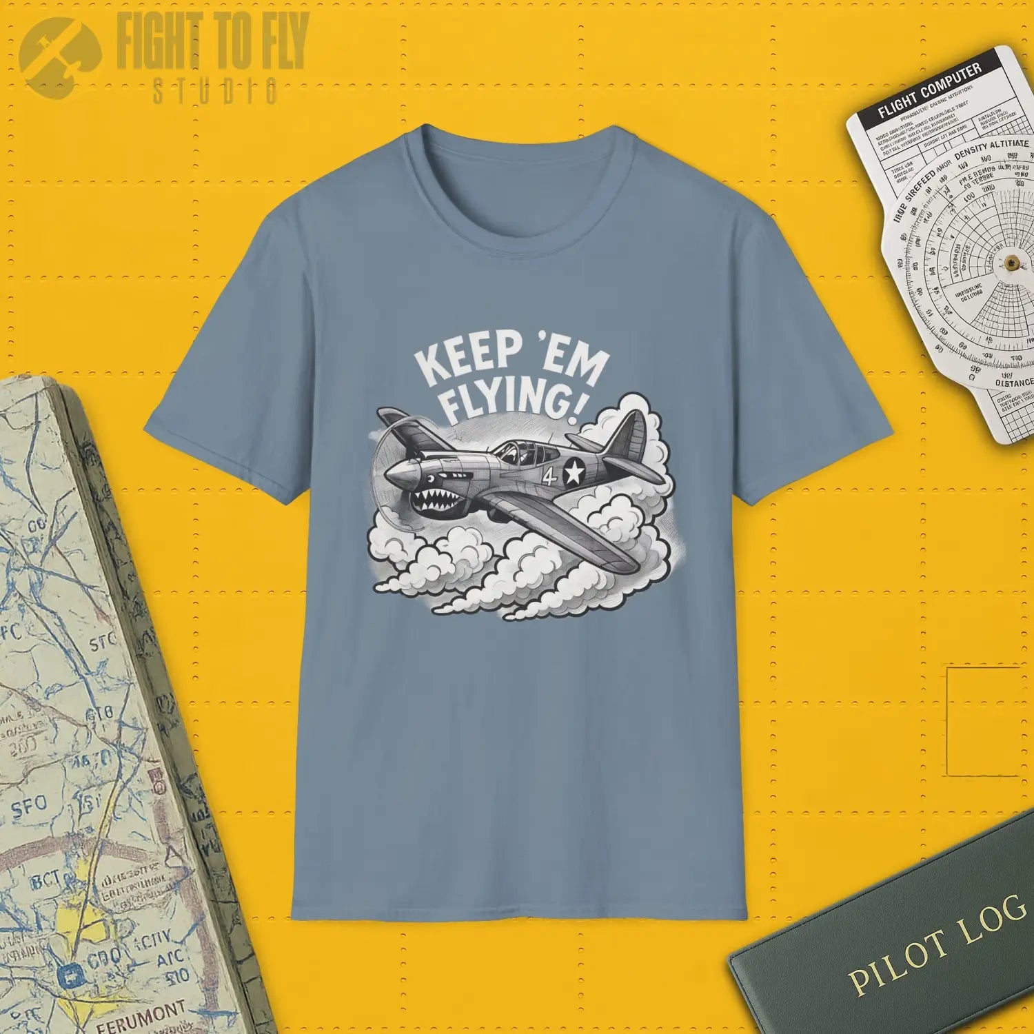 P-40 “Keep ’Em Flying!” - T-Shirt - Pilot gifts - WWII warbird t-shirt