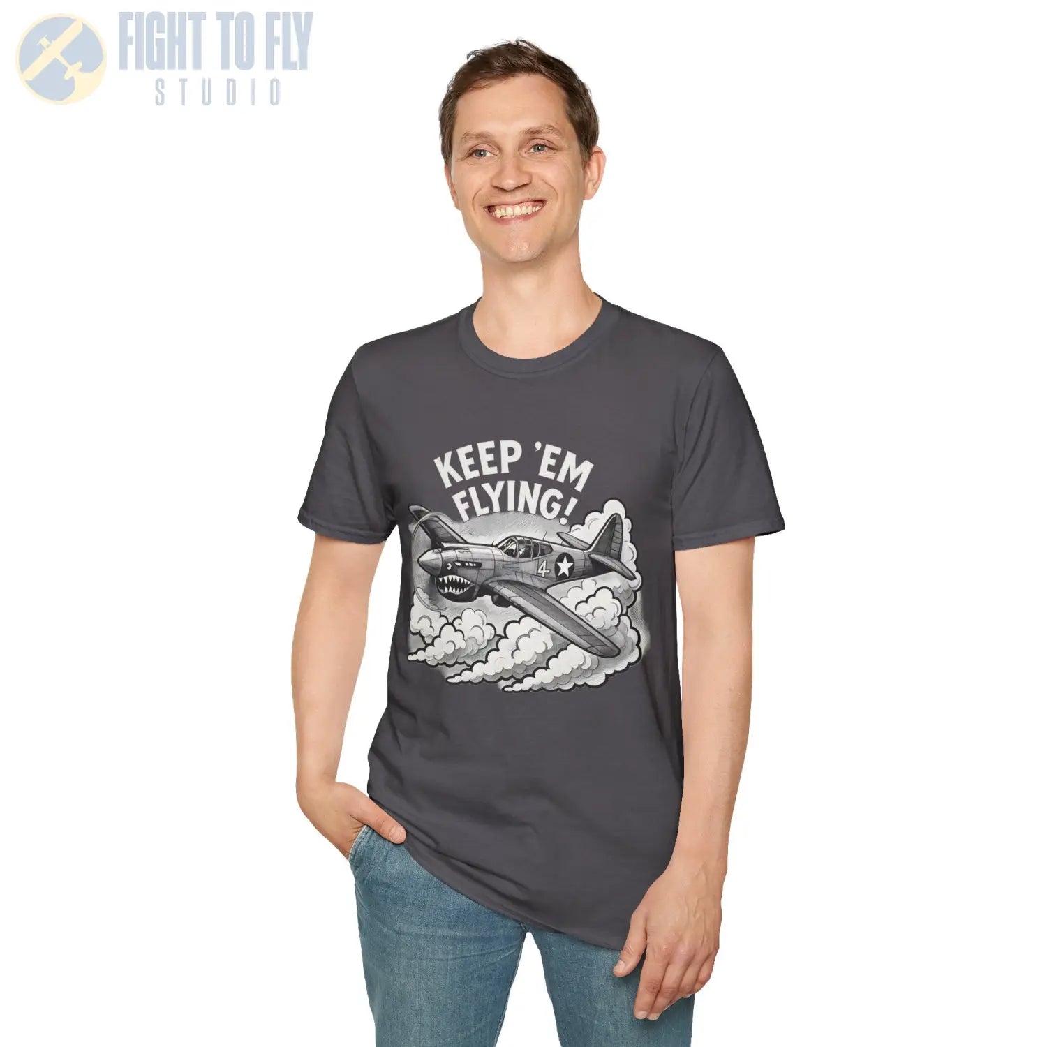 P-40 “Keep ’Em Flying!” - T-Shirt - Pilot gifts - WWII warbird t-shirt