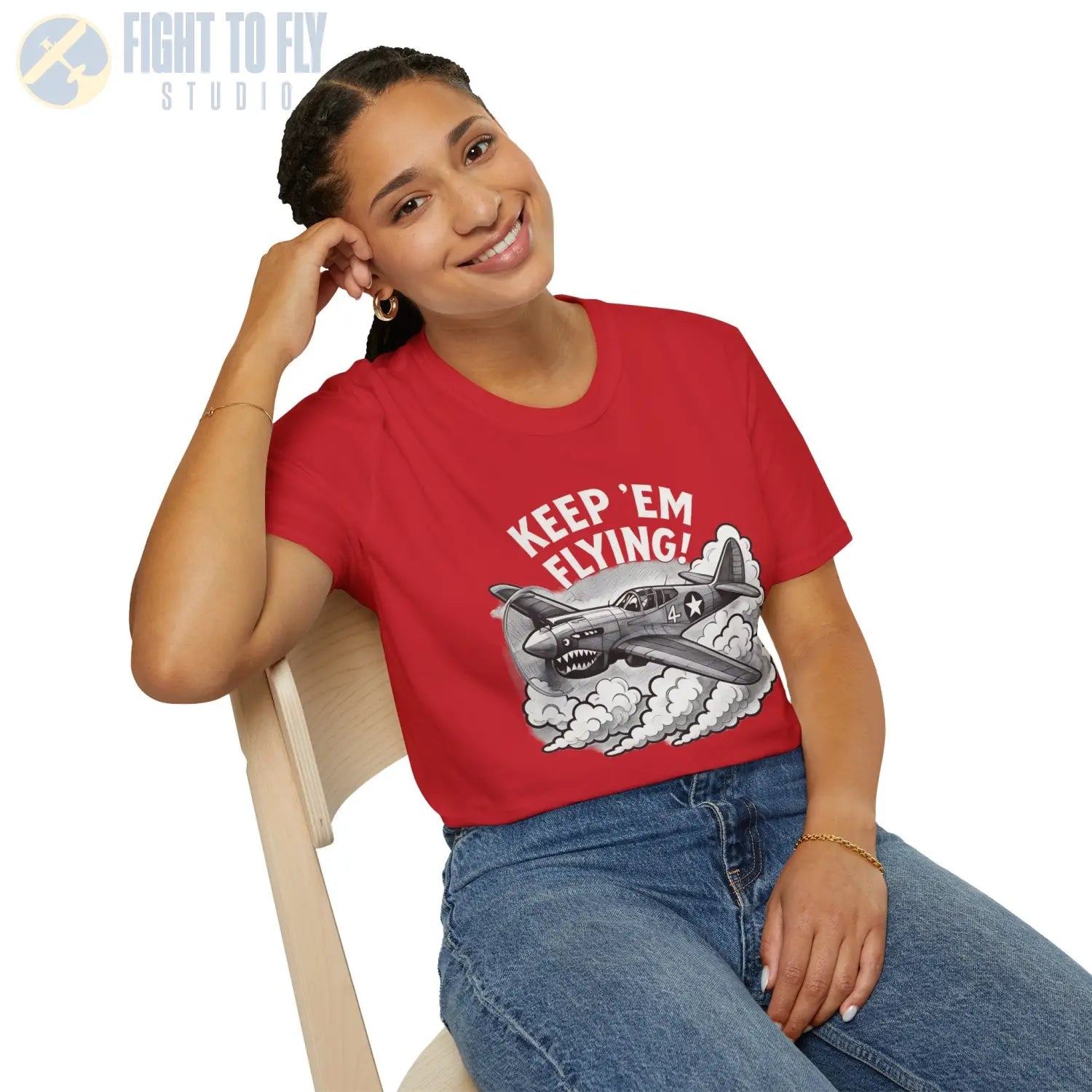 P-40 “Keep ’Em Flying!” - T-Shirt - Pilot gifts - WWII warbird t-shirt