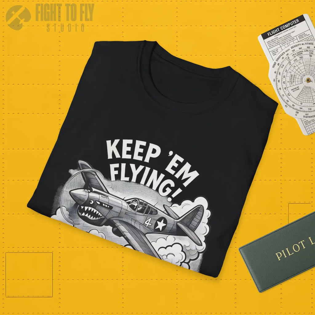 P-40 “Keep ’Em Flying!” - T-Shirt - Pilot gifts - WWII warbird t-shirt