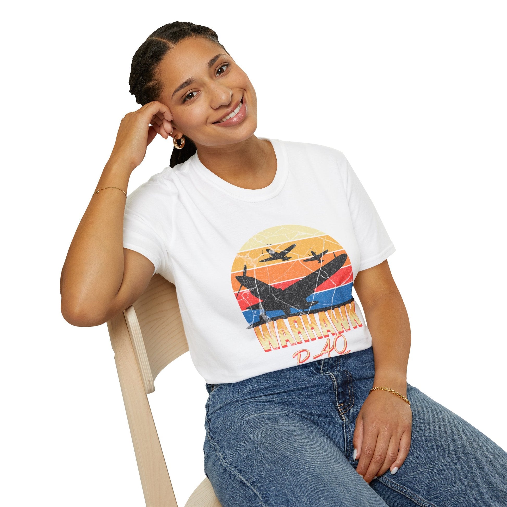 P-40 Warhawk Premium T-Shirt – WWII Fighter Full Graphic Aviation Tee - Pilot gifts - warbird t-shirt