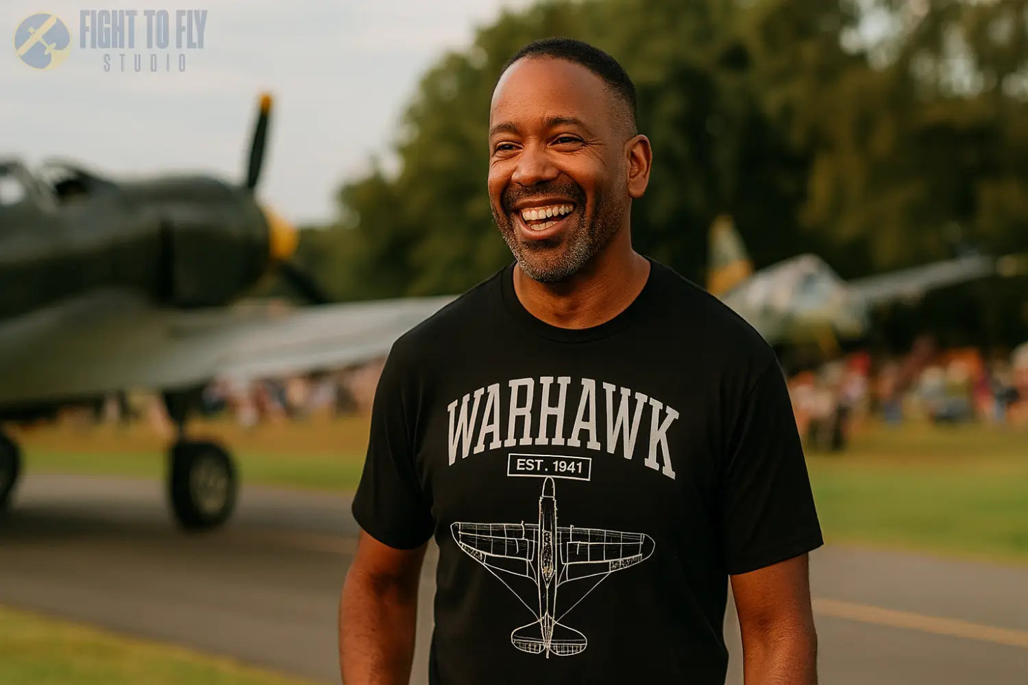 P-40 Warhawk - T-Shirt - Pilot gifts - WWII warbird t-shirt