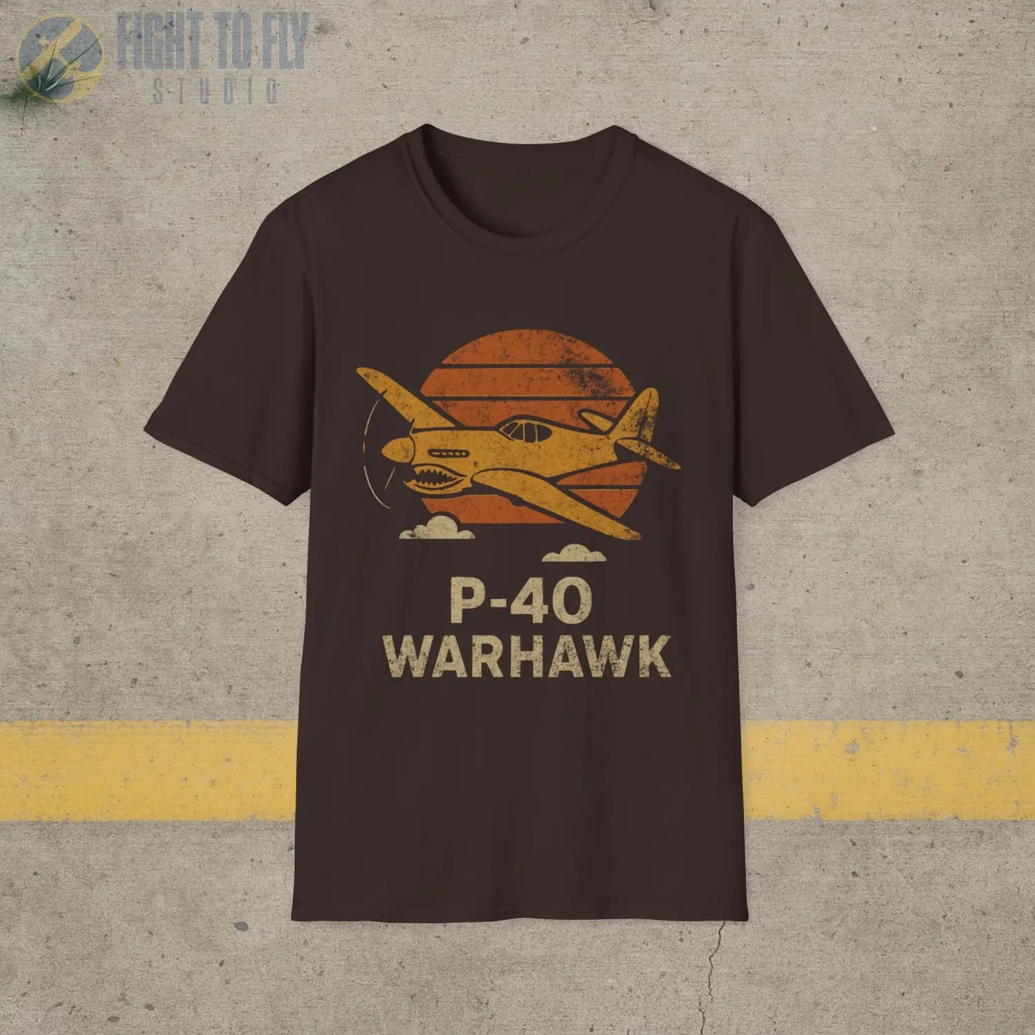 P-40 Warhawk “Retro Heritage” WWII T-Shirt - Pilot gifts - warbird t-shirt