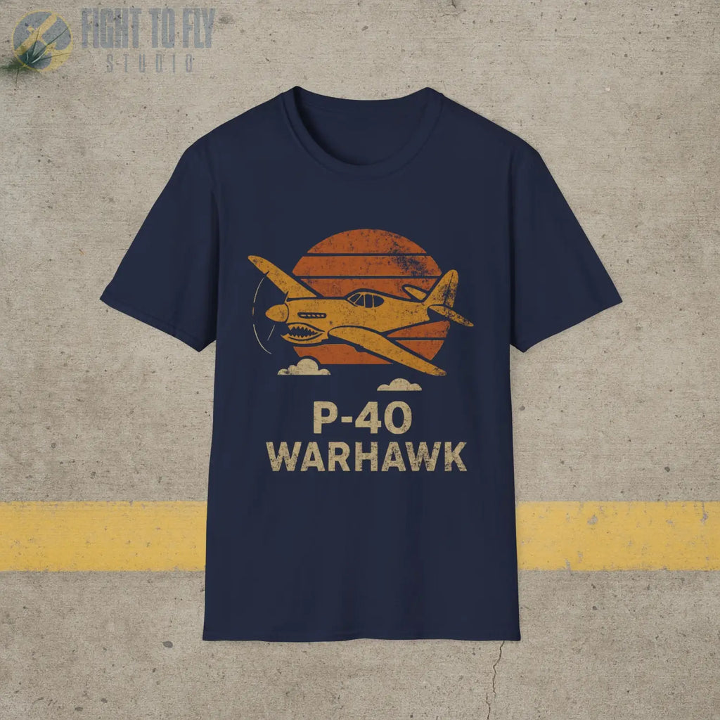 P-40 Warhawk “Retro Heritage” WWII T-Shirt - Pilot gifts - warbird t-shirt