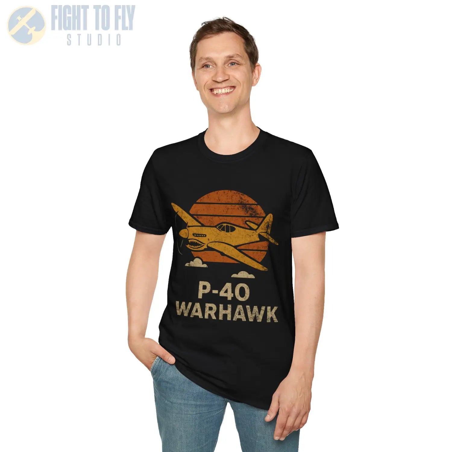 P-40 Warhawk “Retro Heritage” WWII T-Shirt - Pilot gifts - warbird t-shirt