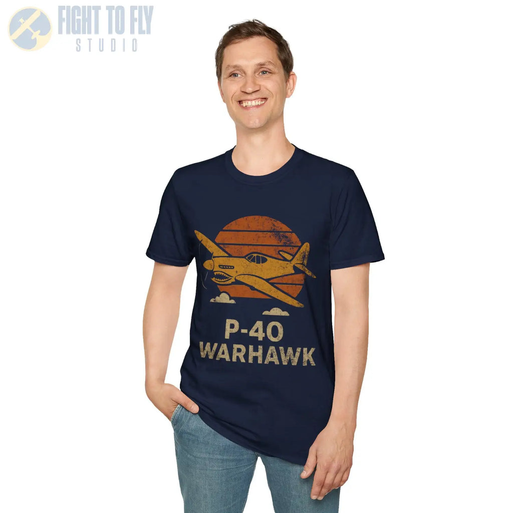 P-40 Warhawk “Retro Heritage” WWII T-Shirt - Pilot gifts - warbird t-shirt