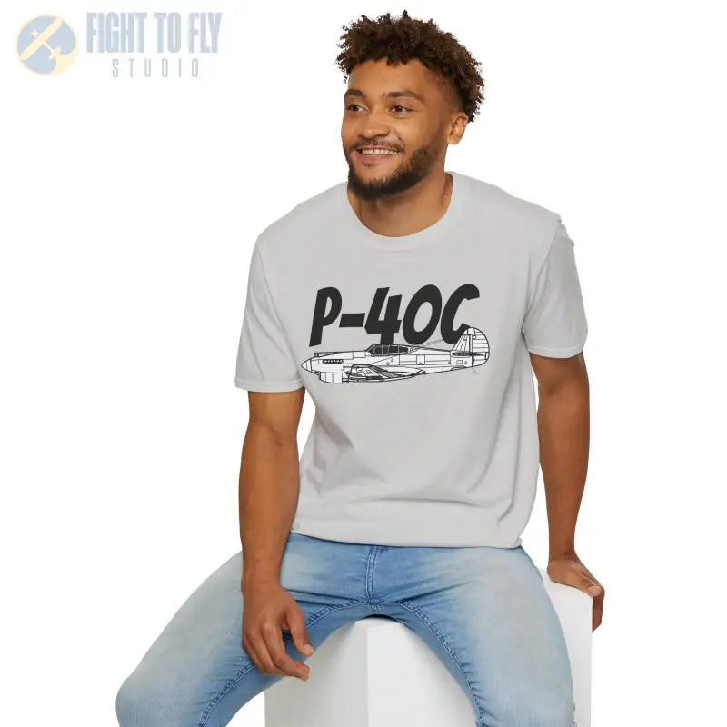 P-40C Warhawk Side Profile T-Shirt – Early WWII Fighter Aircraft Tee - Pilot gifts - warbird t-shirt
