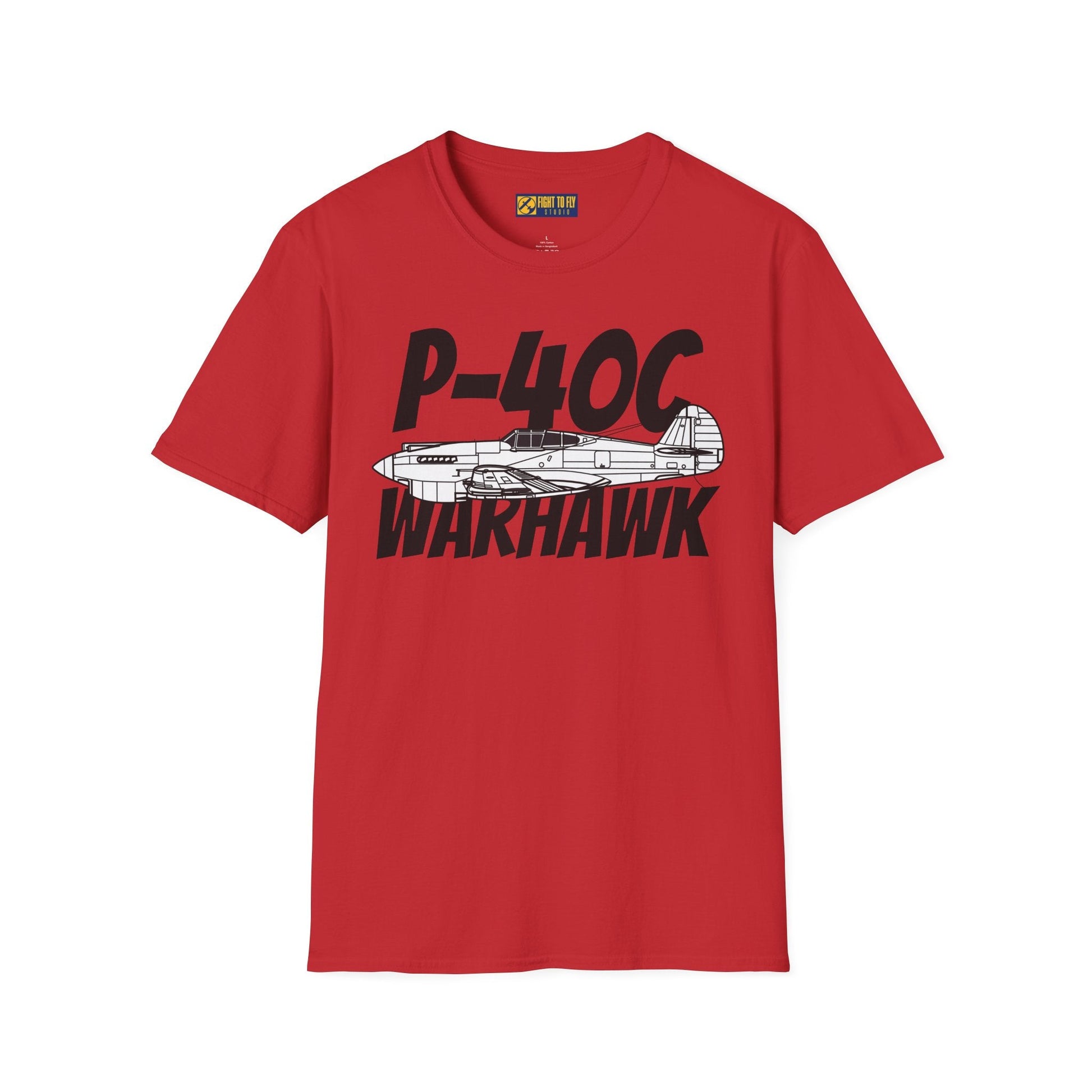 P-40C Warhawk Side Profile T-Shirt – Early WWII Fighter Aircraft Tee - Gifts for pilots - Aviation apparel