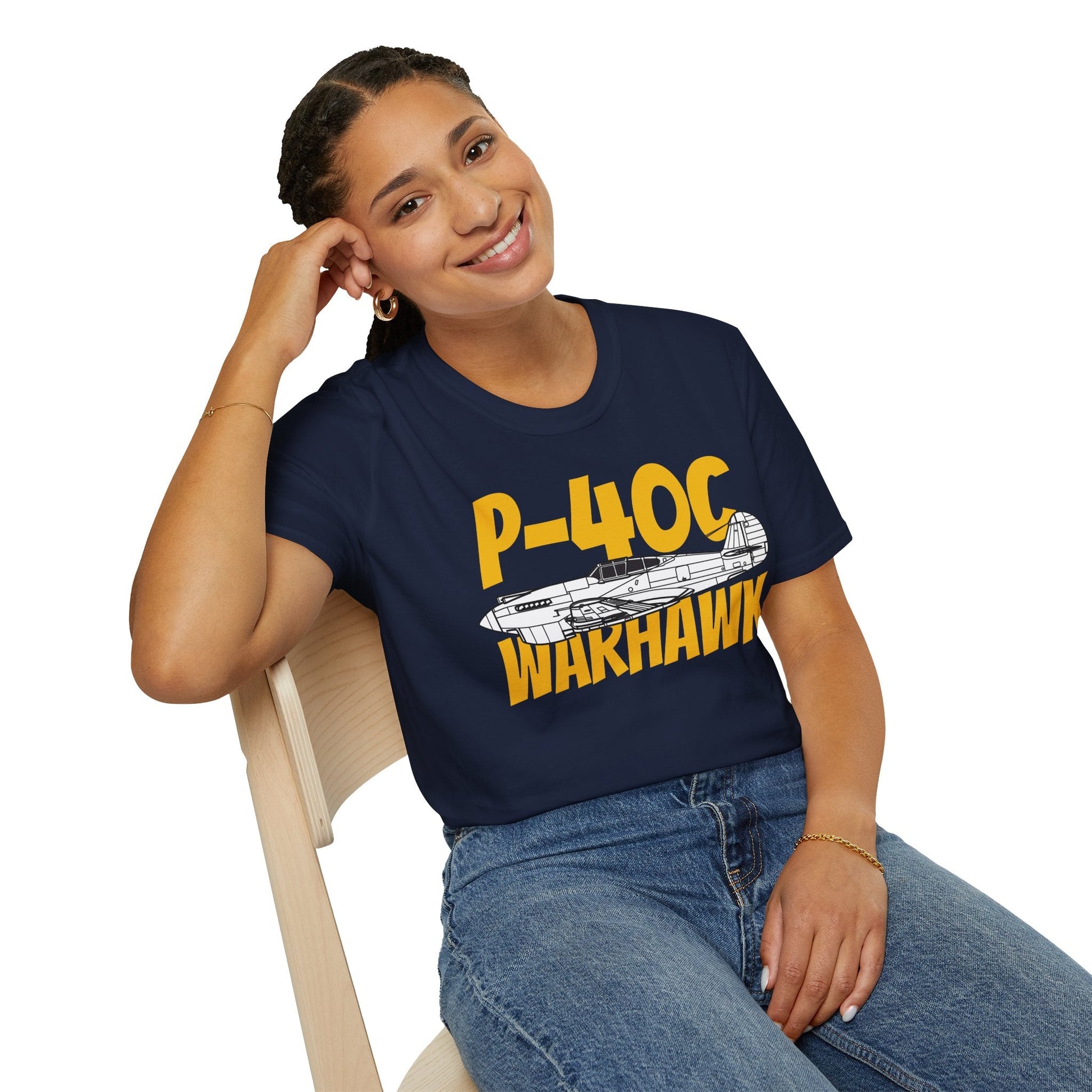 P-40C Warhawk Side Profile T-Shirt – Early WWII Fighter Aircraft Tee - Gifts for pilots - Aviation apparel