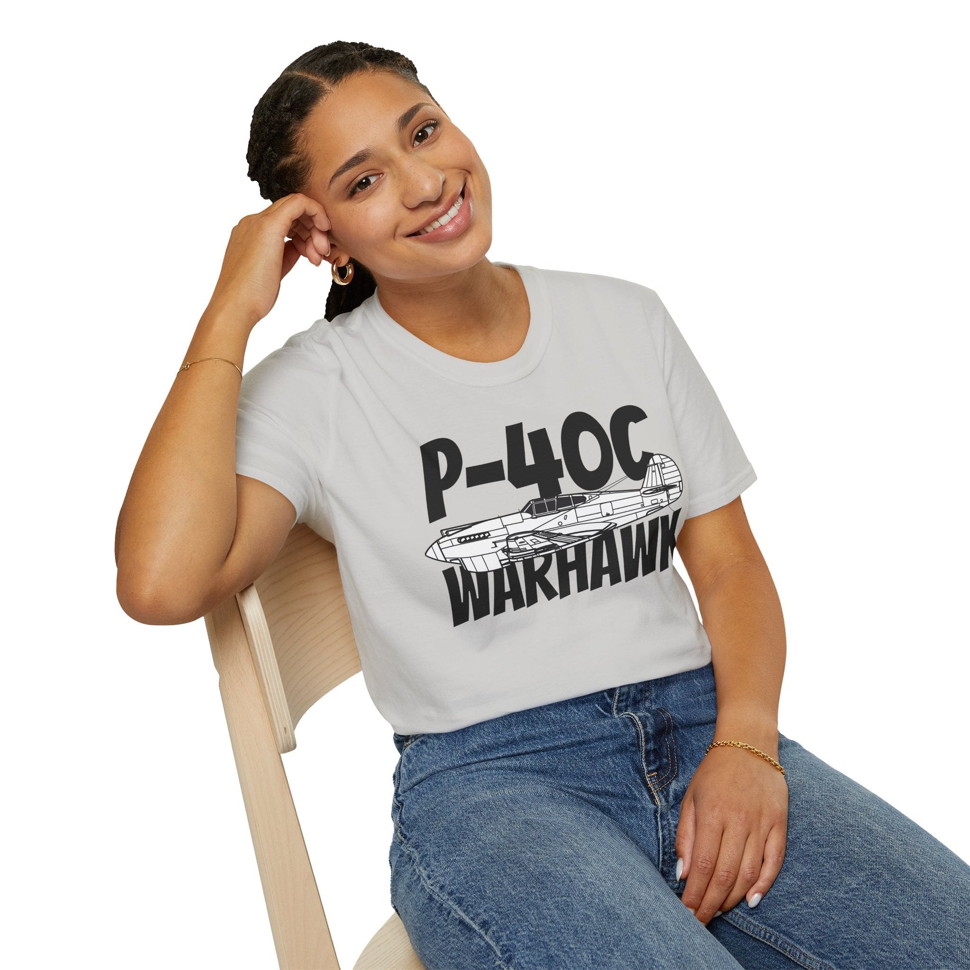 P-40C Warhawk Side Profile T-Shirt – Early WWII Fighter Aircraft Tee - Gifts for pilots - Aviation apparel