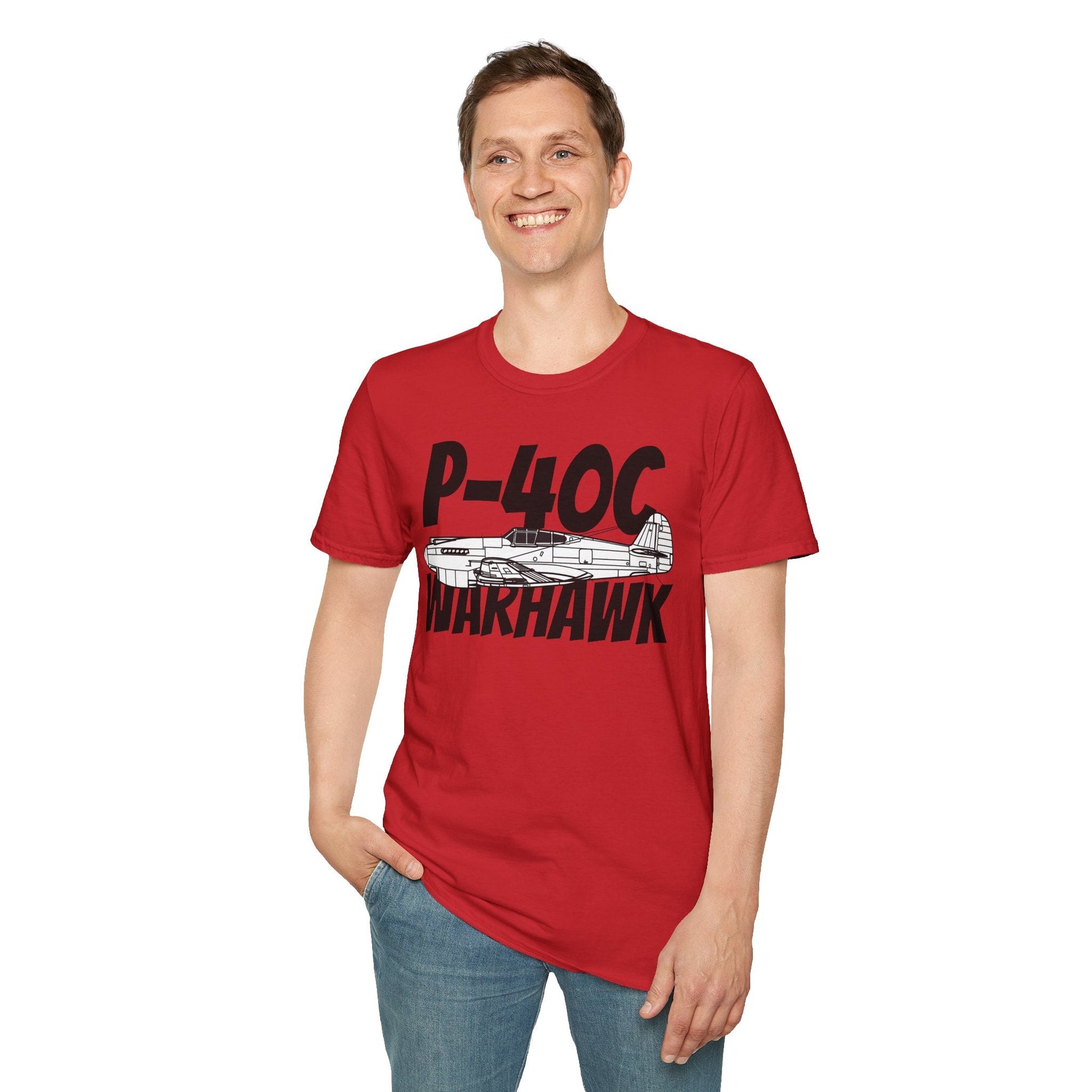 P-40C Warhawk Side Profile T-Shirt – Early WWII Fighter Aircraft Tee - Gifts for pilots - Aviation apparel