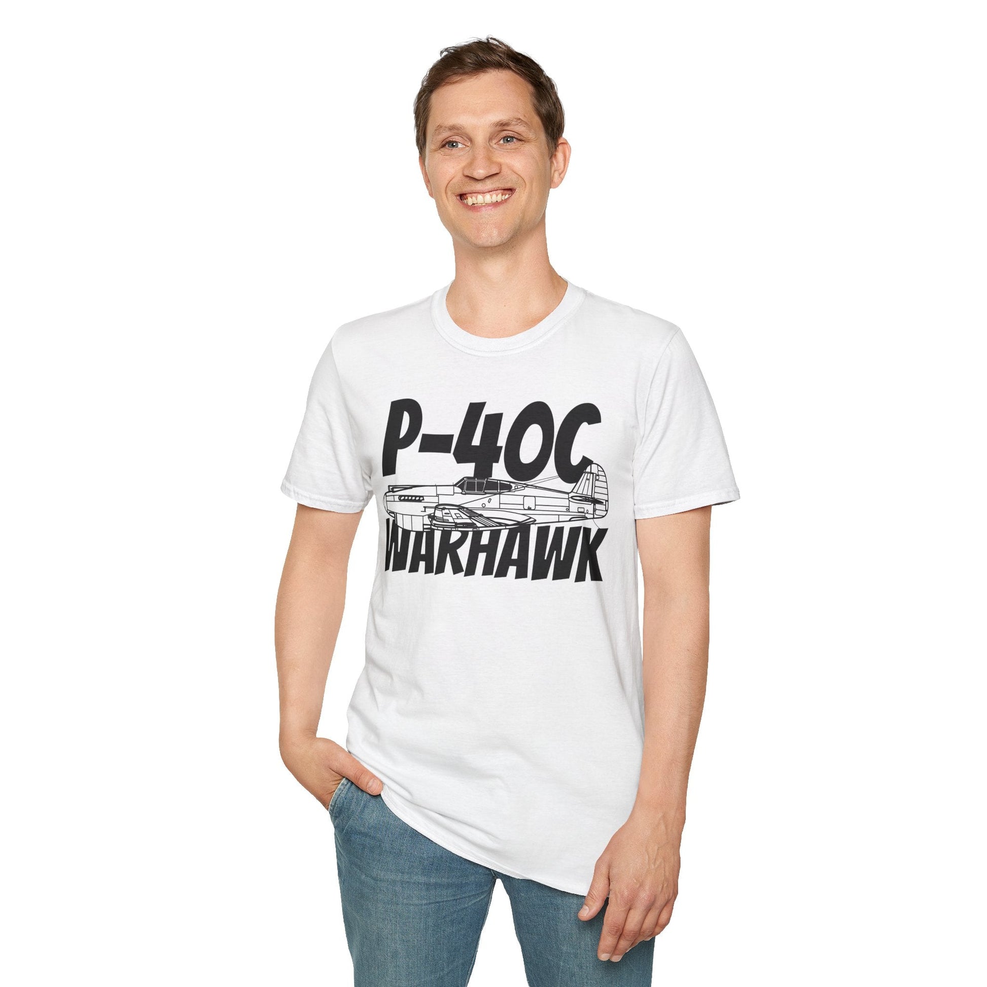 P-40C Warhawk Side Profile T-Shirt – Early WWII Fighter Aircraft Tee - Gifts for pilots - Aviation apparel