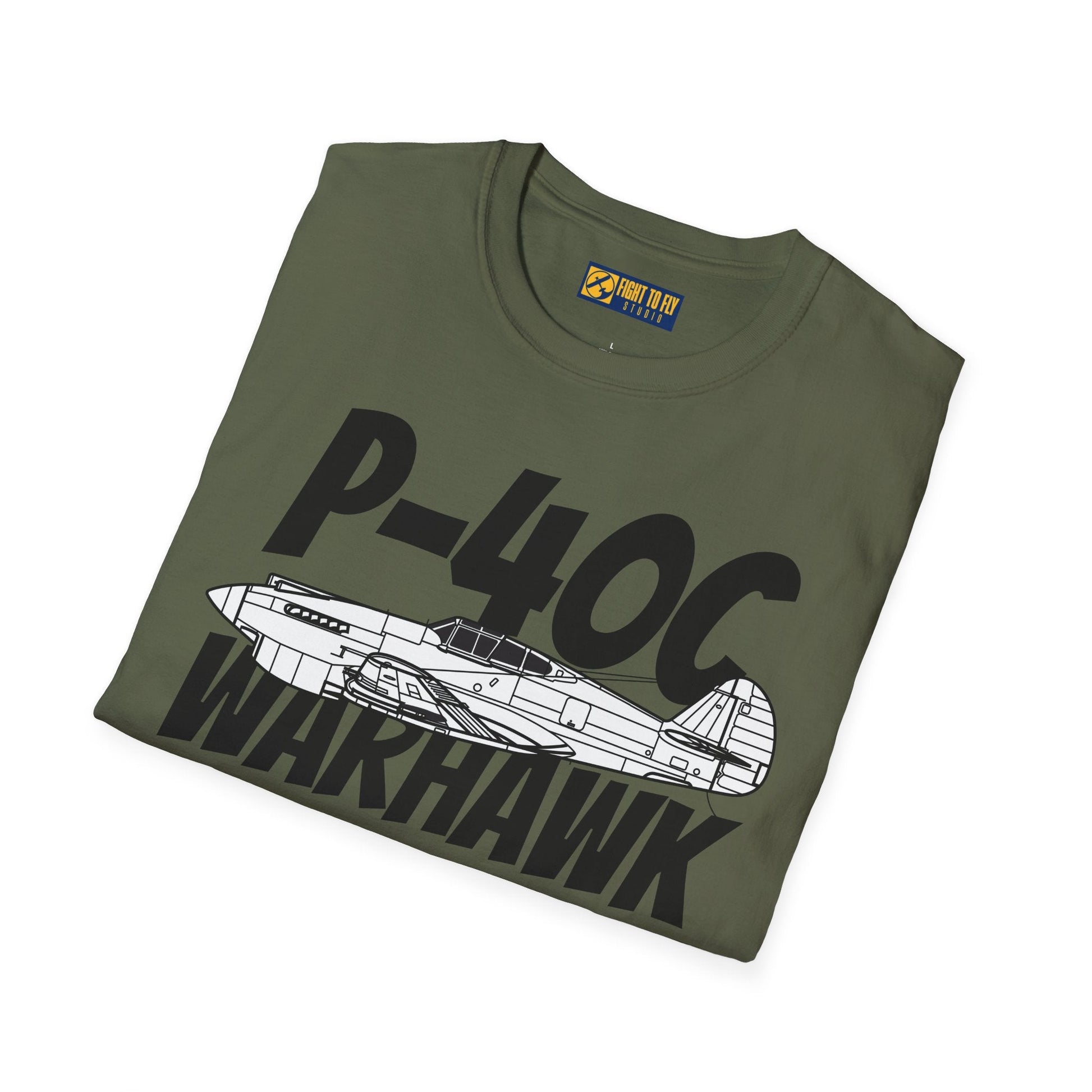 P-40C Warhawk Side Profile T-Shirt – Early WWII Fighter Aircraft Tee - Gifts for pilots - Aviation apparel