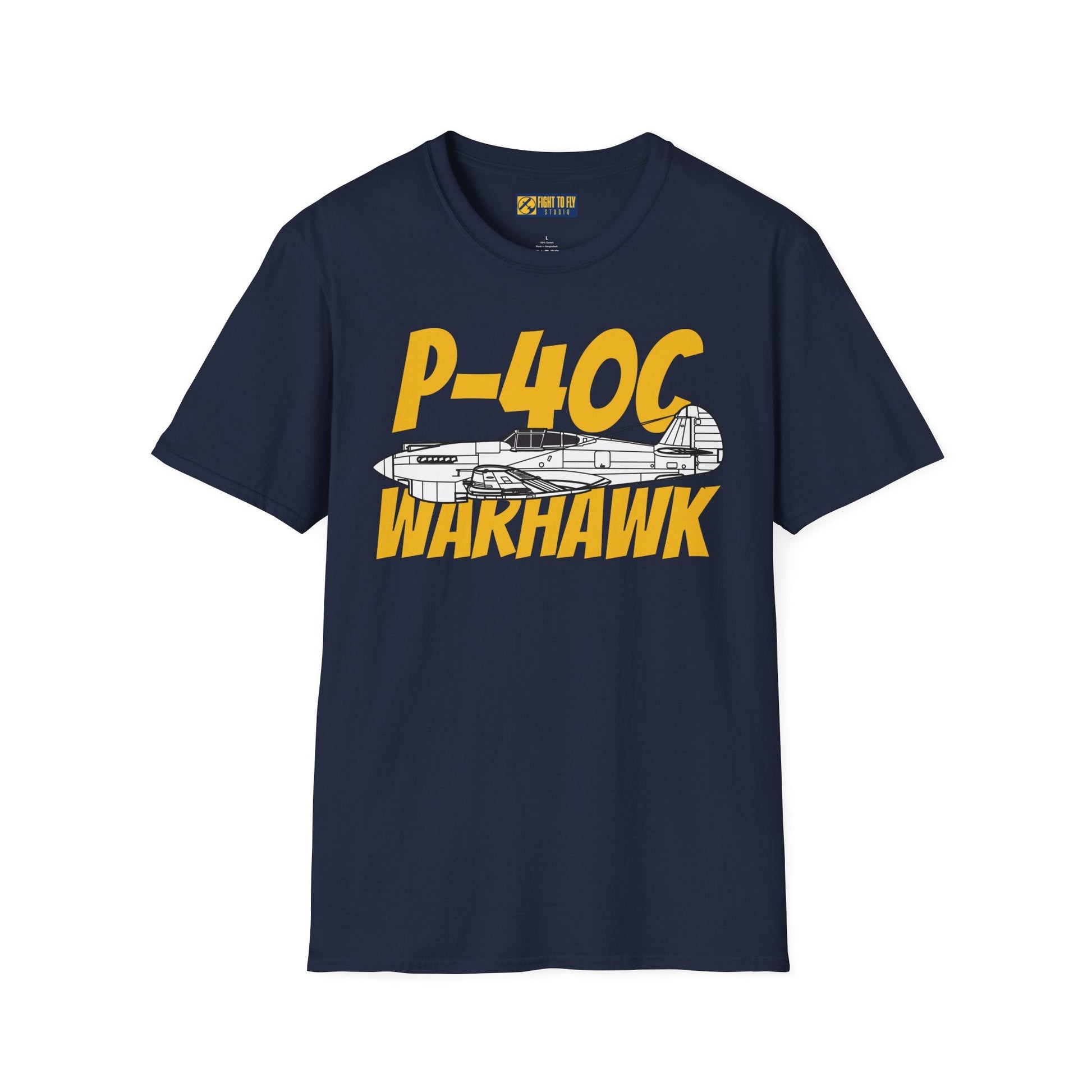 P-40C Warhawk Side Profile T-Shirt – Early WWII Fighter Aircraft Tee - Gifts for pilots - Aviation apparel