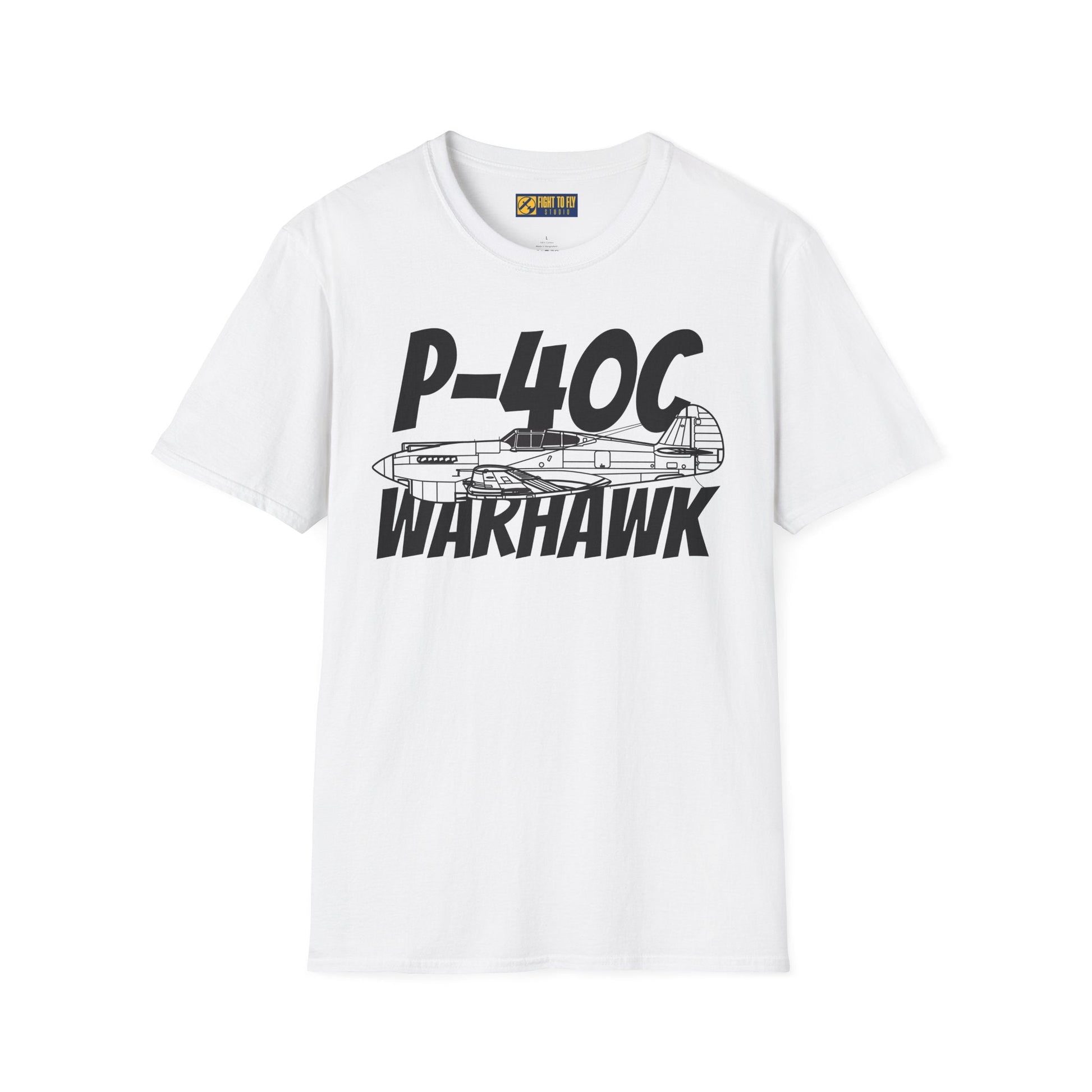 P-40C Warhawk Side Profile T-Shirt – Early WWII Fighter Aircraft Tee - Gifts for pilots - Aviation apparel