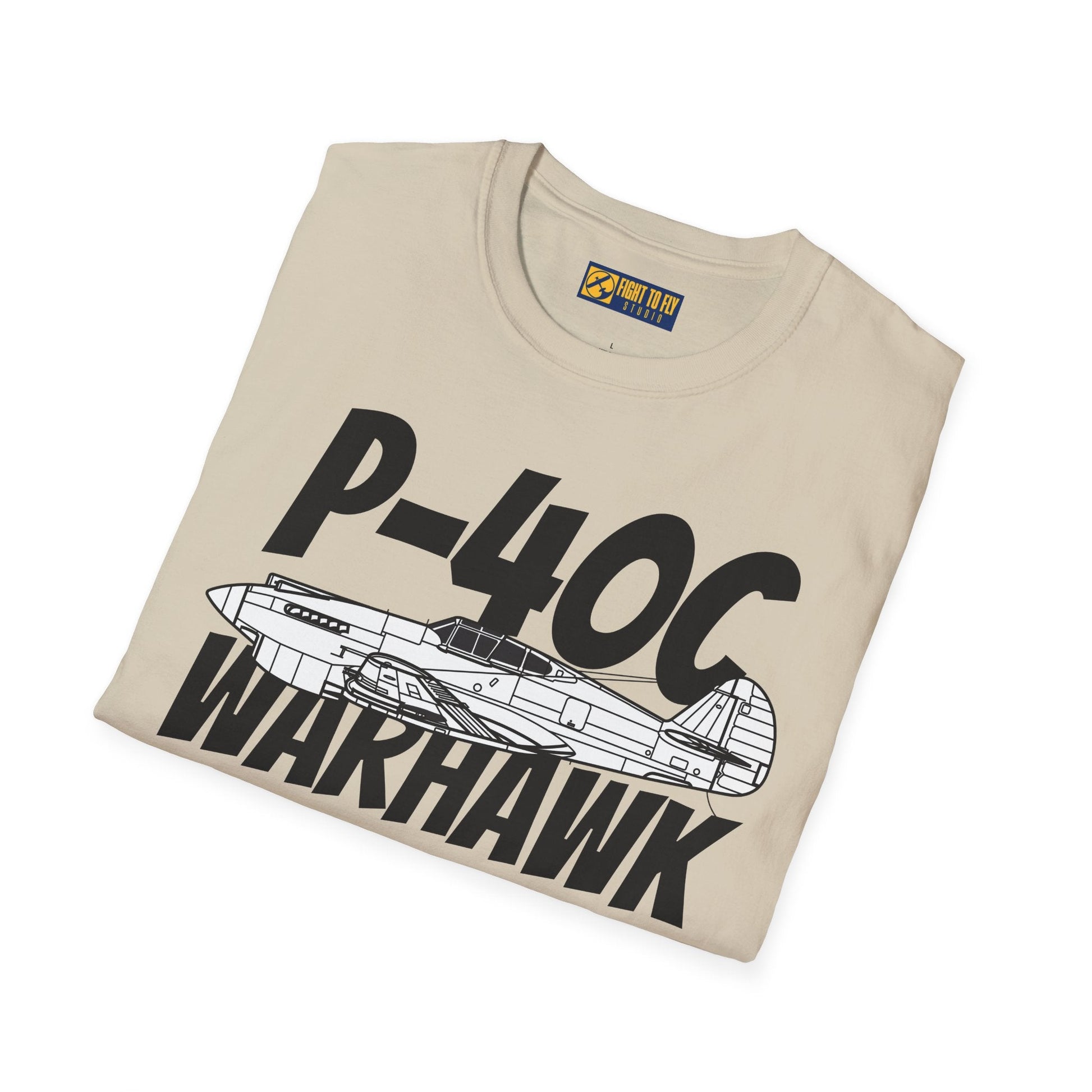 P-40C Warhawk Side Profile T-Shirt – Early WWII Fighter Aircraft Tee - Gifts for pilots - Aviation apparel
