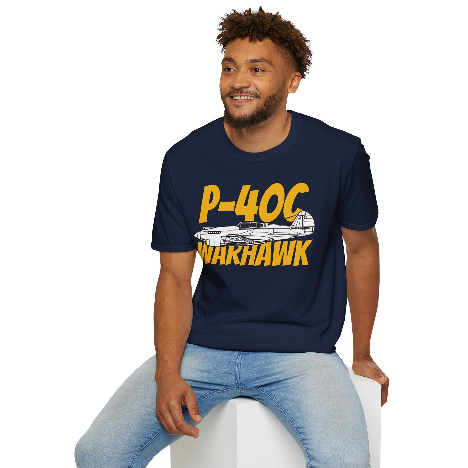 P-40C Warhawk Side Profile T-Shirt – Early WWII Fighter Aircraft Tee - Gifts for pilots - Aviation apparel