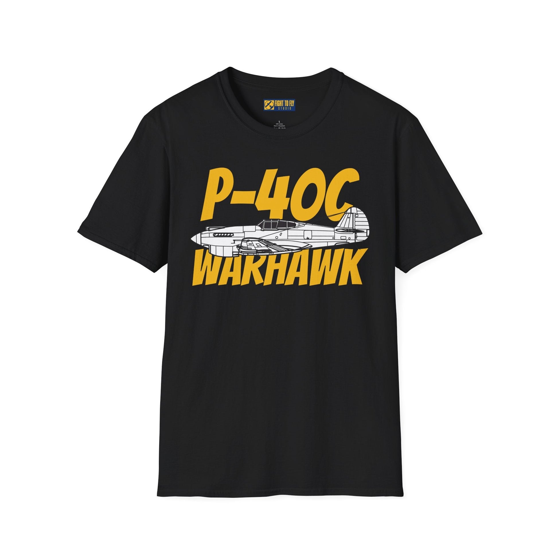 P-40C Warhawk Side Profile T-Shirt – Early WWII Fighter Aircraft Tee - Gifts for pilots - Aviation apparel