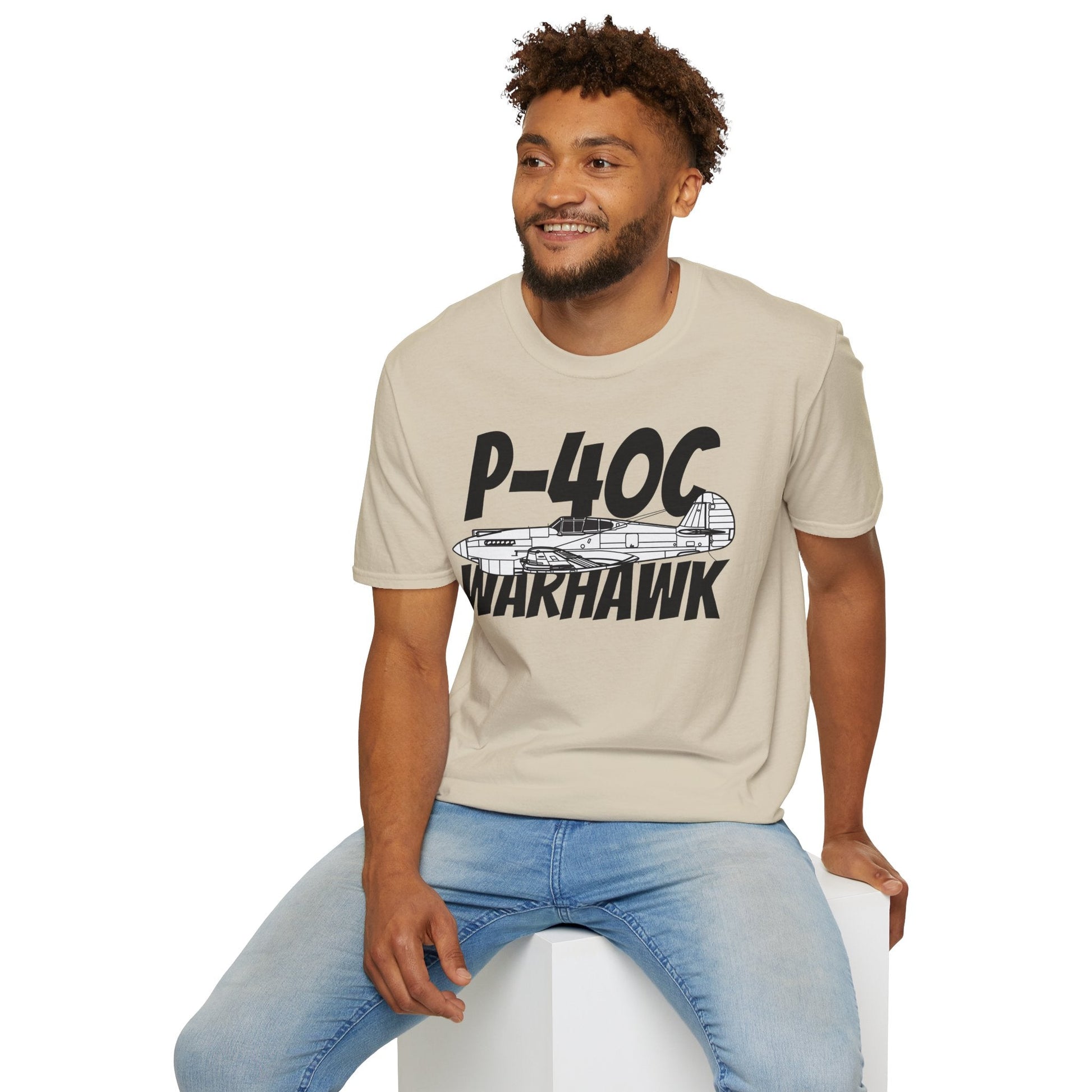 P-40C Warhawk Side Profile T-Shirt – Early WWII Fighter Aircraft Tee - Gifts for pilots - Aviation apparel