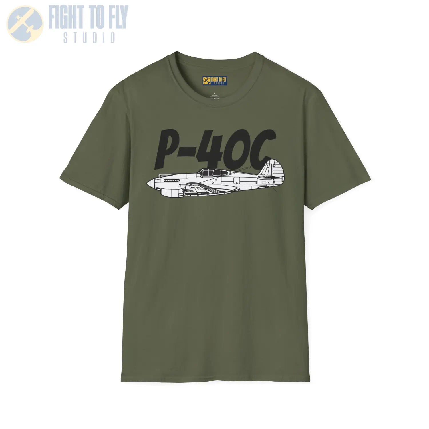 P-40C Tomahawk Side Profile T-Shirt - Pilot gifts - WWII warbird t-shirt