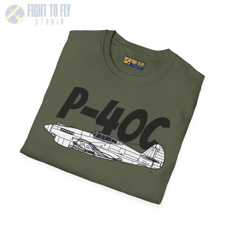 P-40C Warhawk Side Profile T-Shirt – Early WWII Fighter Aircraft Tee - Pilot gifts - warbird t-shirt