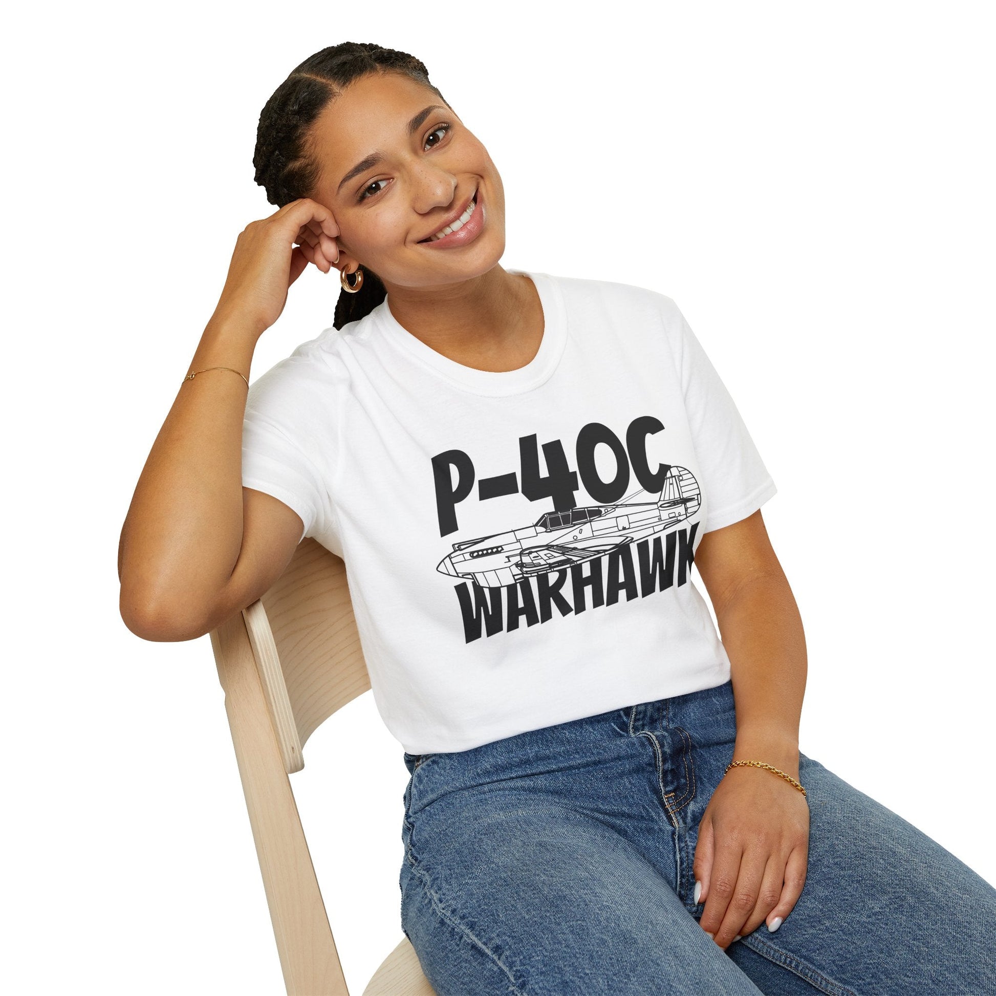 P-40C Warhawk Side Profile T-Shirt – Early WWII Fighter Aircraft Tee - Gifts for pilots - Aviation apparel